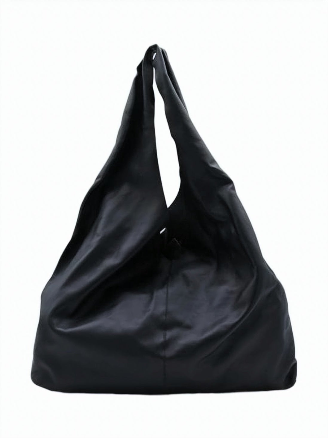 Slouchy Black Leather Shoulder Bag