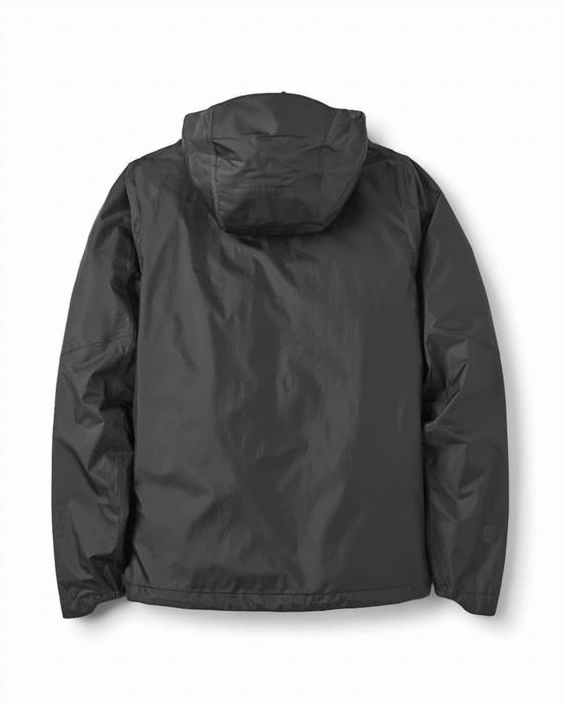 Hooded Black Polyamide Jacket with Minimalist Design