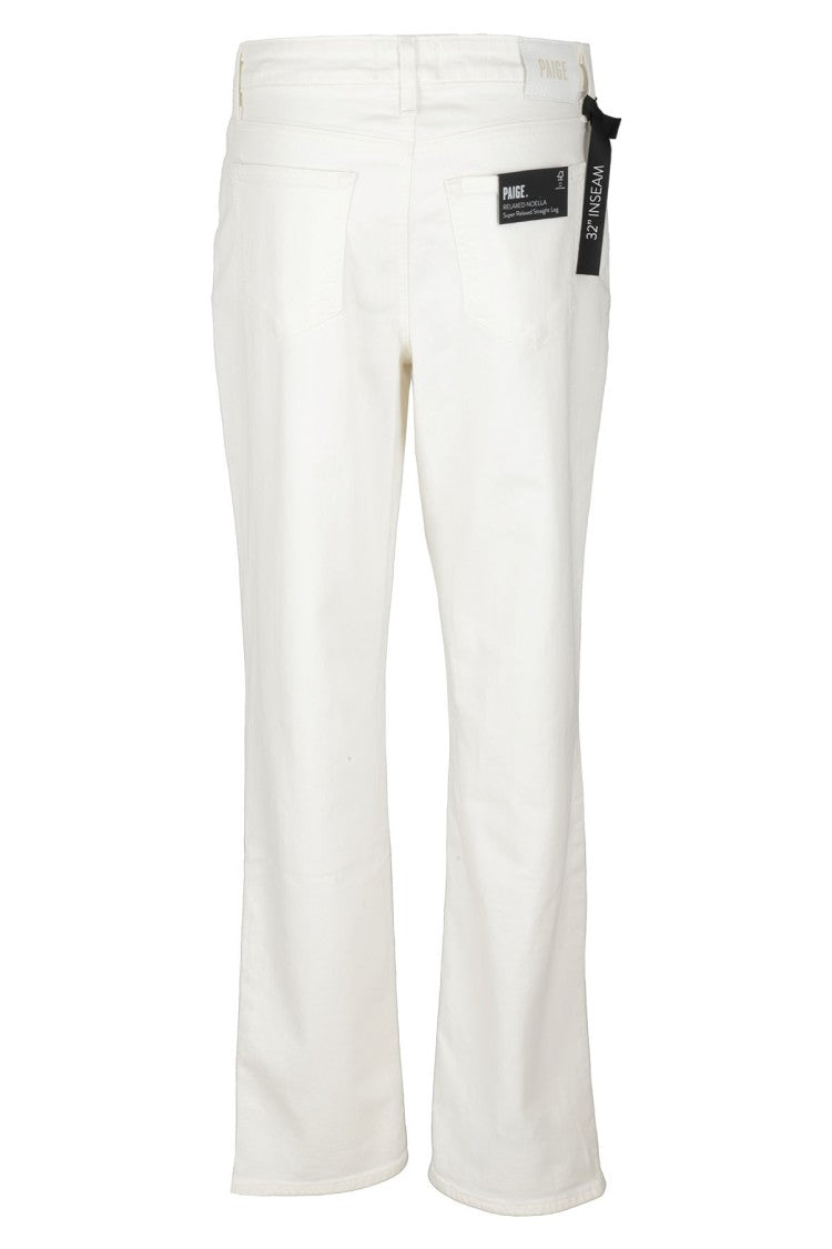 Relaxe Noella Ecru Pants With Five-Pocket Design