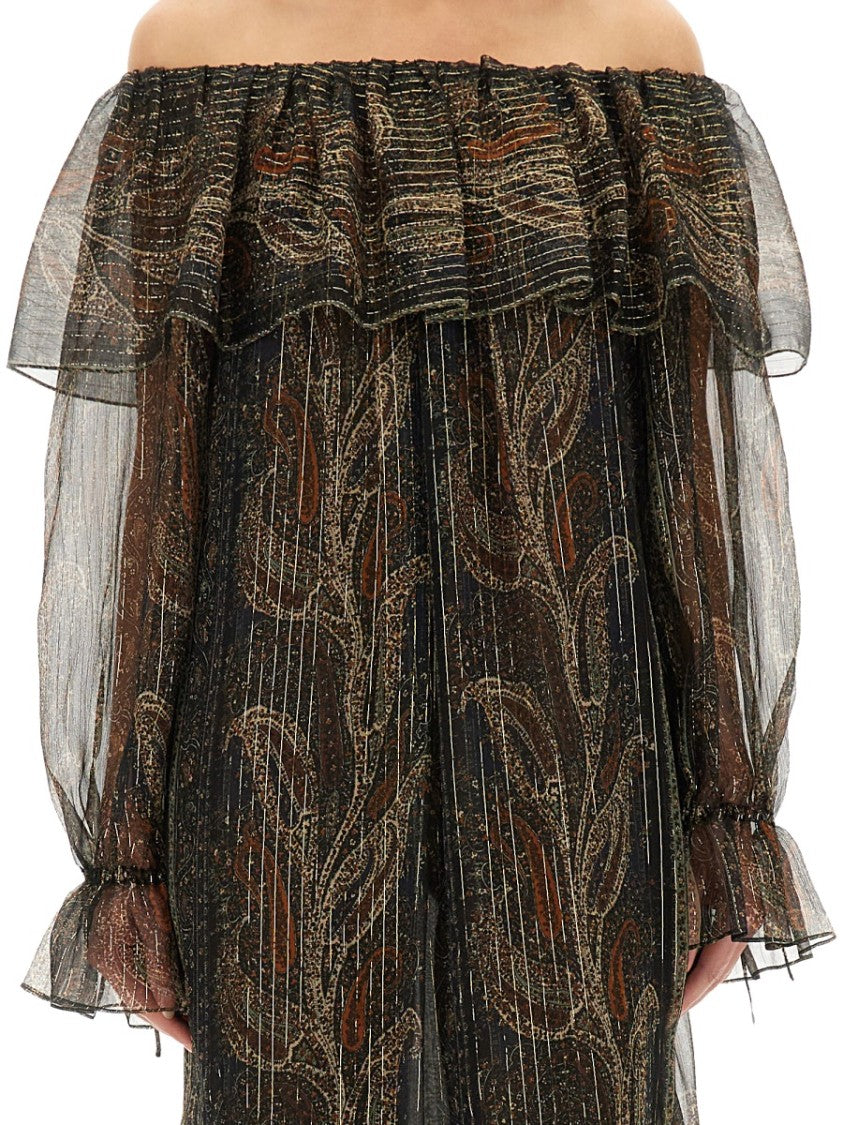 Silk Lurex Creponne Dress