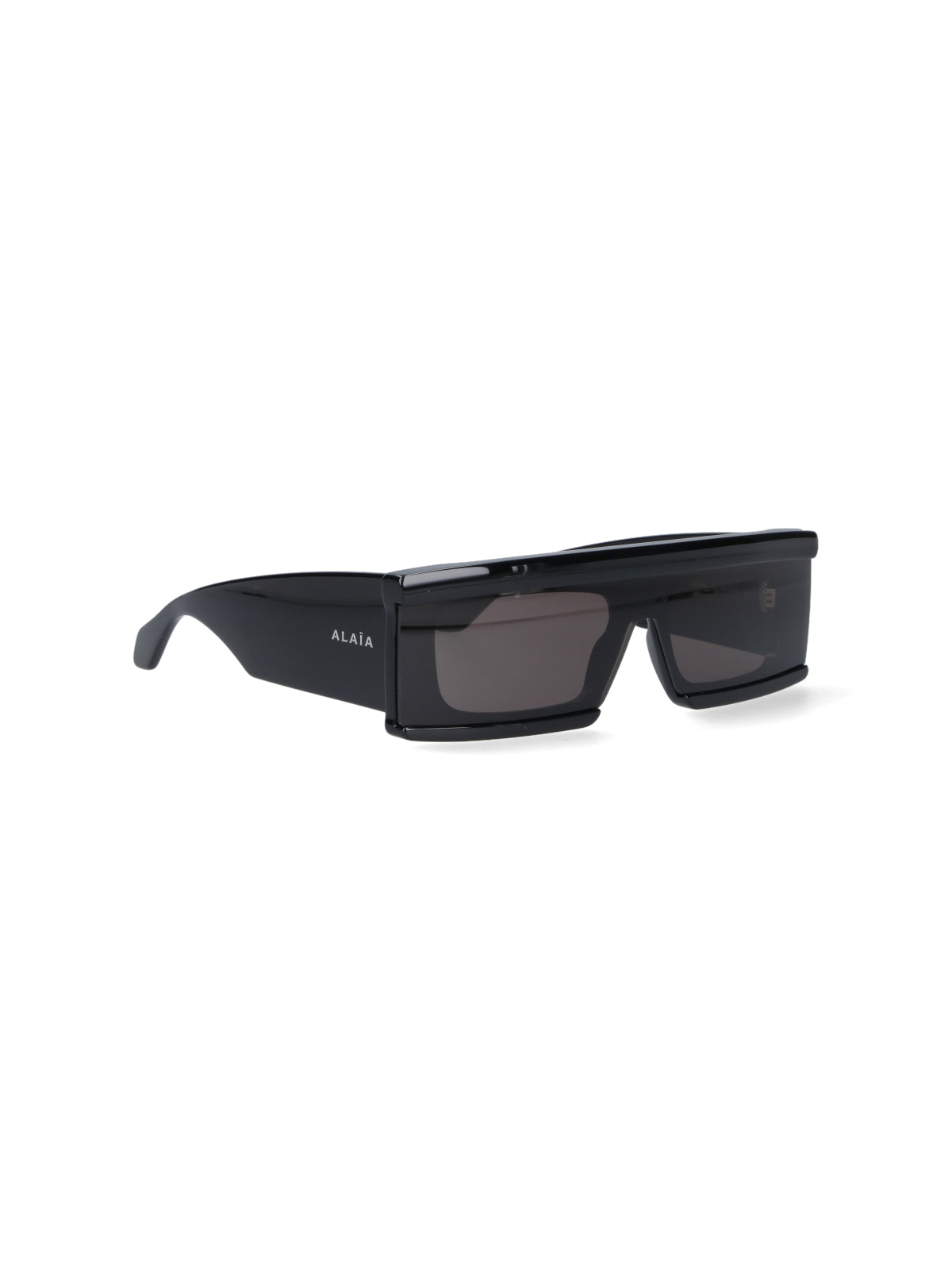 Black Mask Rectangular Acetate Frame Sunglasses