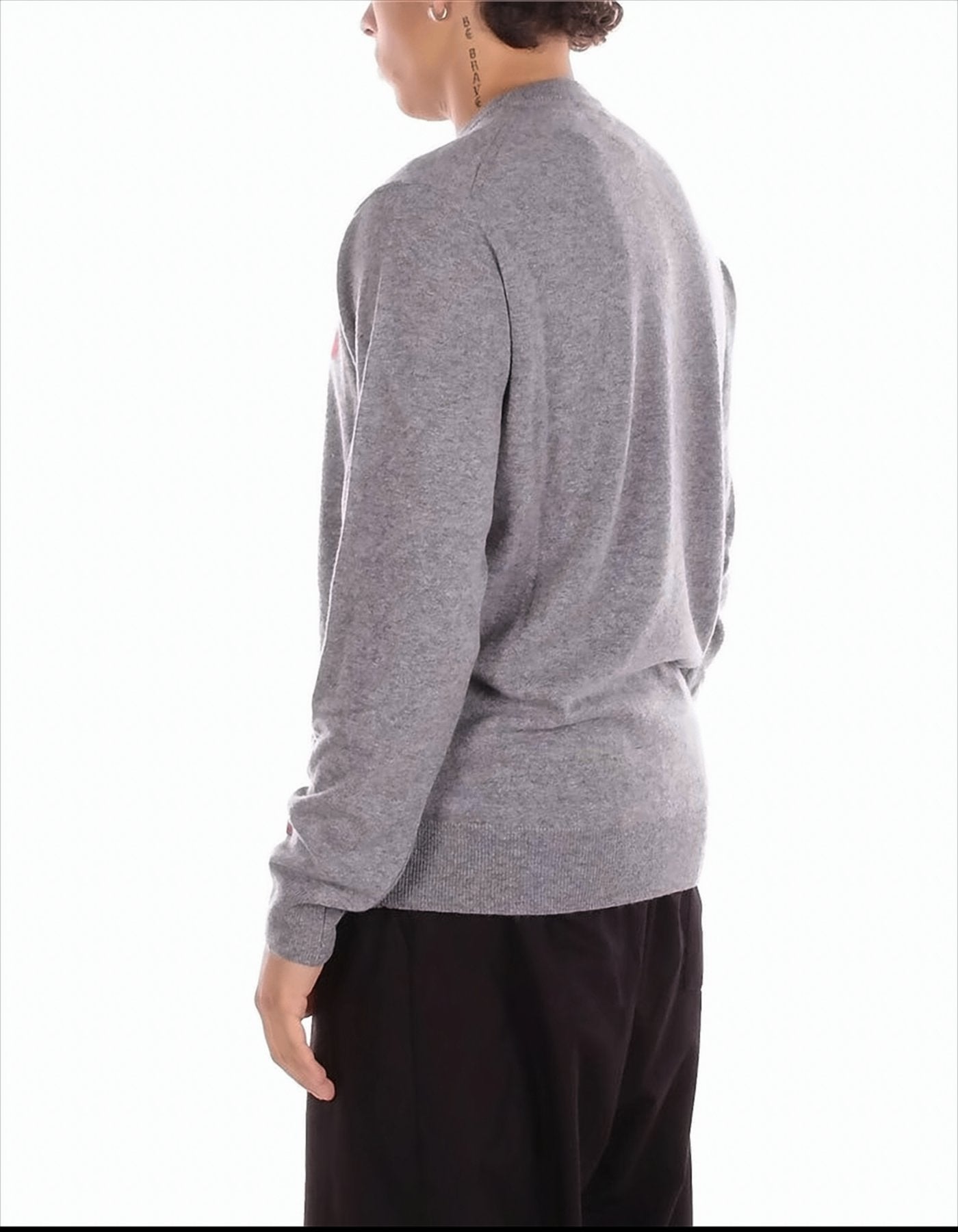 Grey Sweatshirt With Bold Graphic Accents