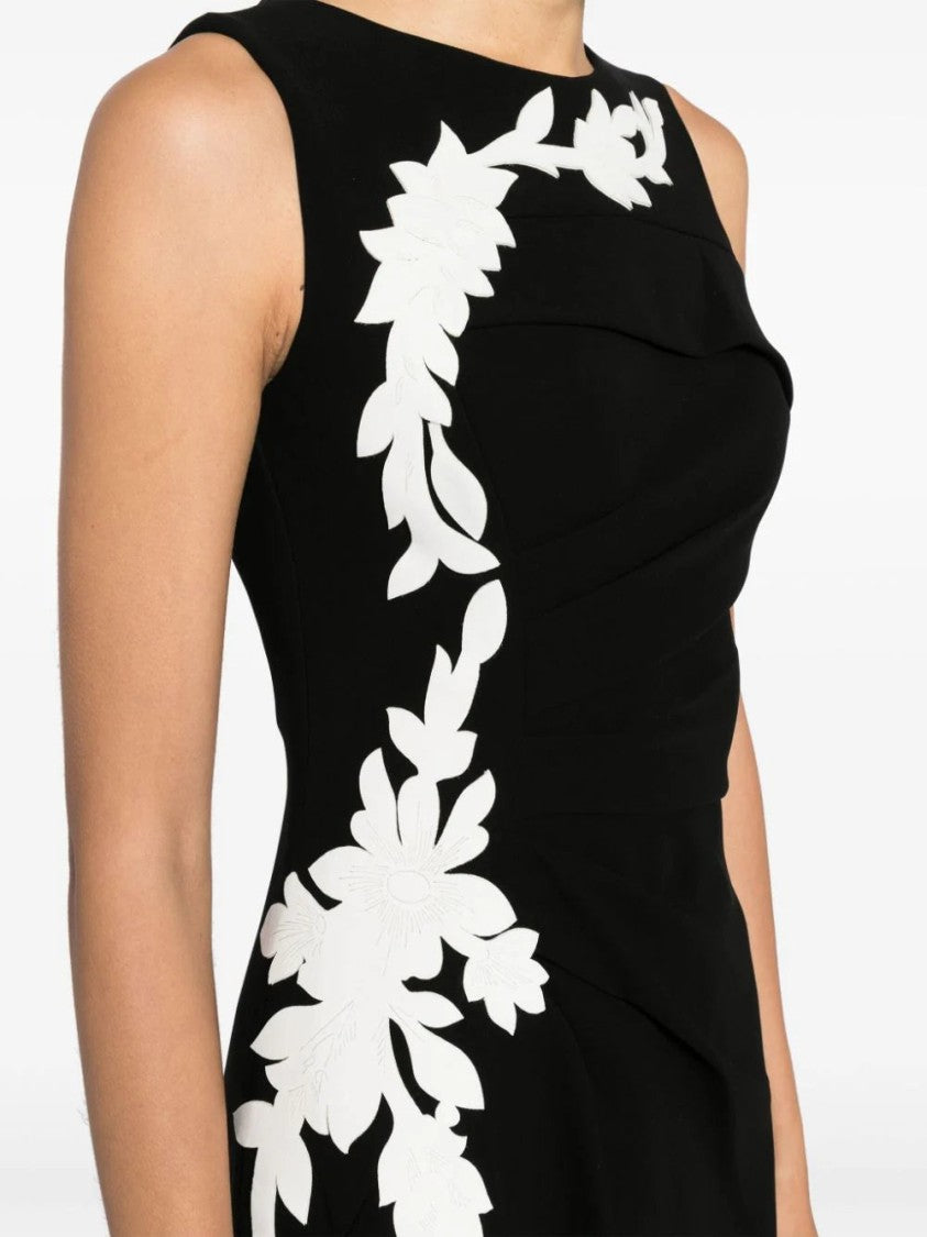 Crepe, High-Low Dress With Matching Embroidery