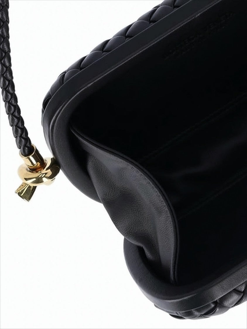 Woven Texture Shoulder Bag with Braided Strap and Gold-tone Hardware