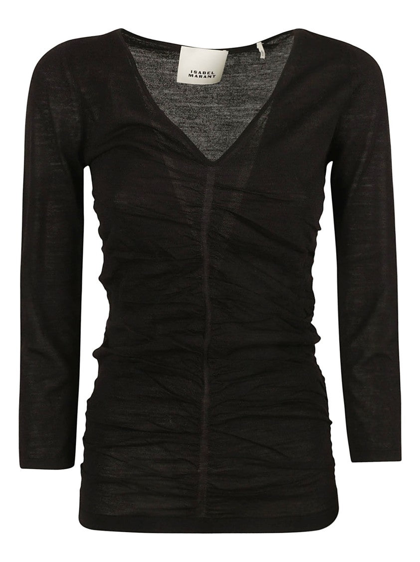 Fitted V-Neck Black Sweater