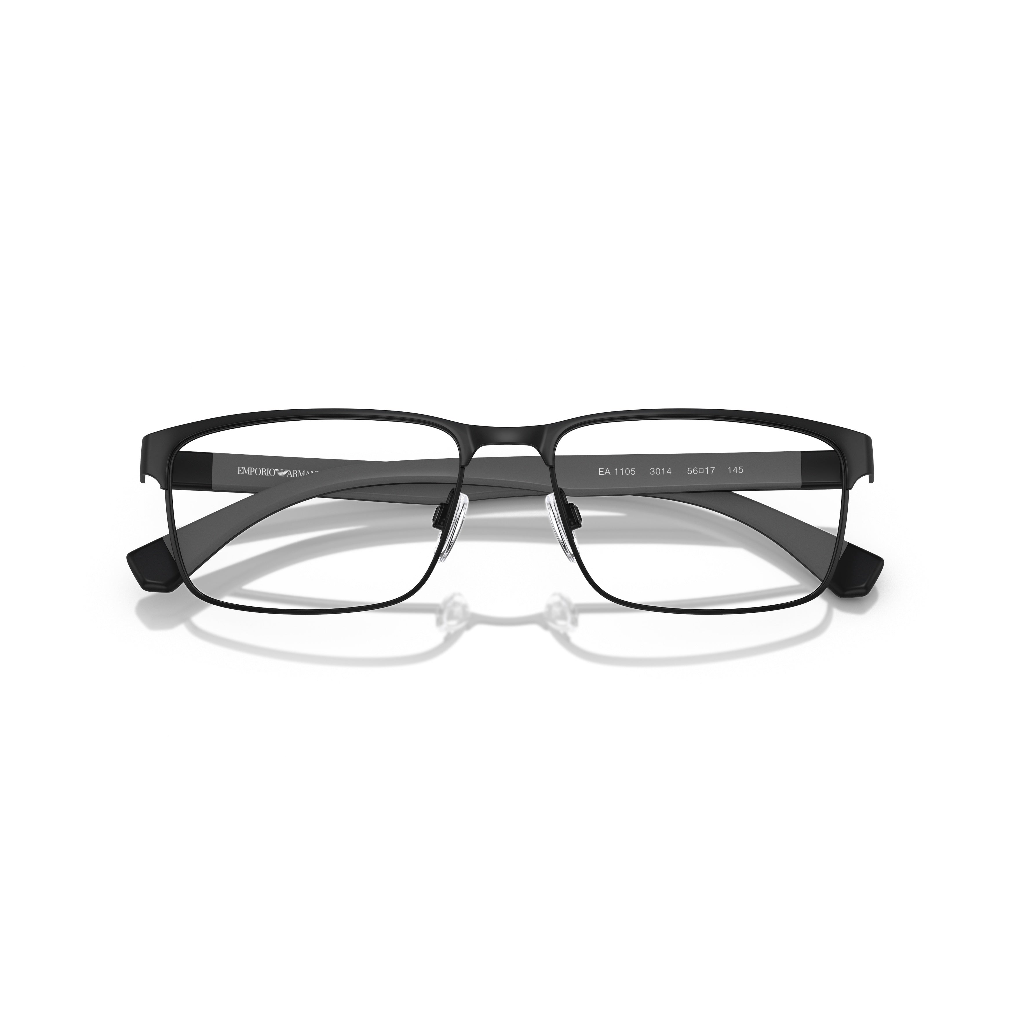 0ea1105 Rectangular Black Eyeglasses with Matte Finish