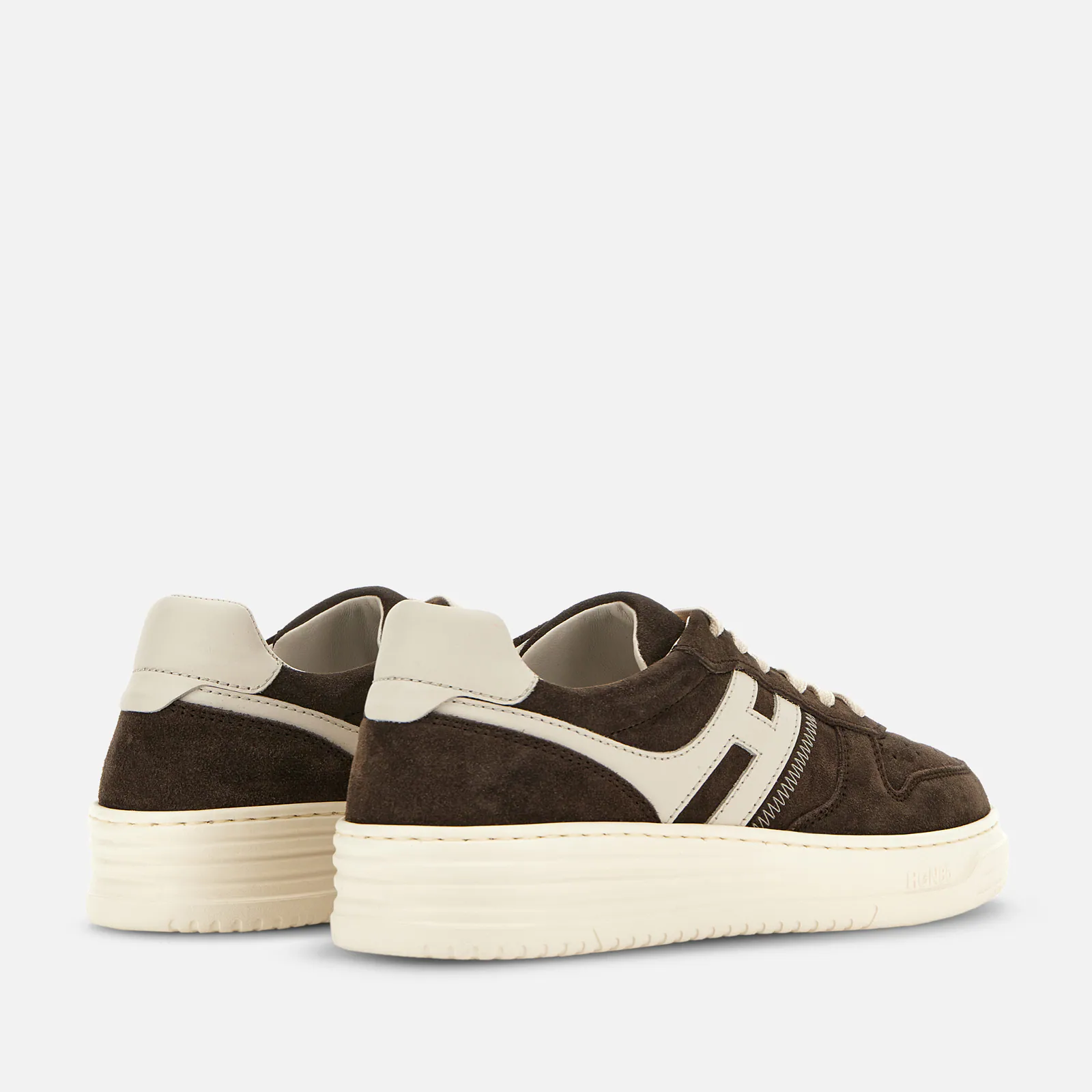 Lace-Up Brown Calfskin Shoes With Suede