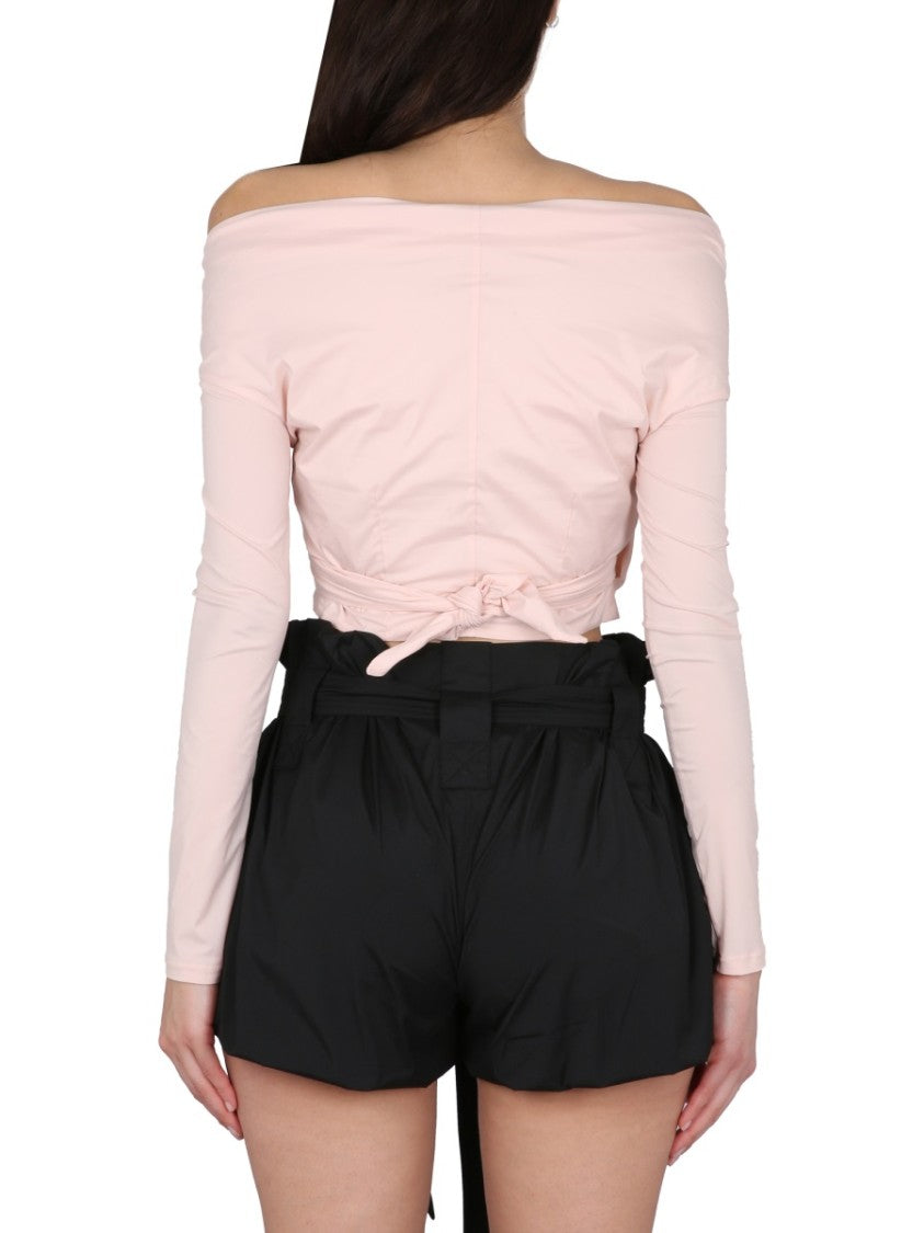 Off-The-Shoulder Crop Shirt