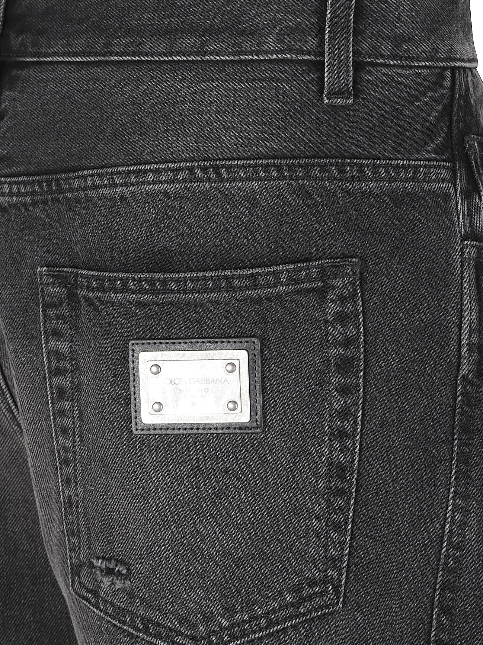 Washed Black Denim Trousers