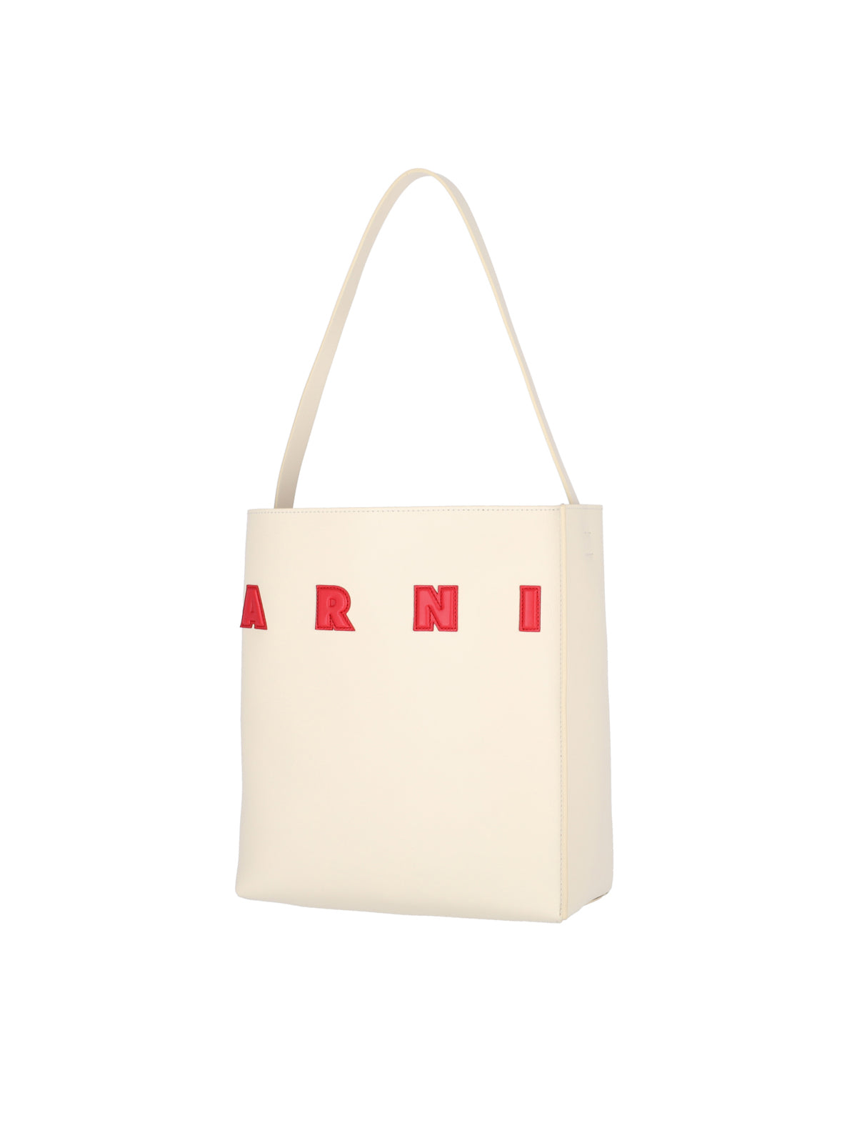 Structured Handbag With Bold Lettering And Minimalist Design