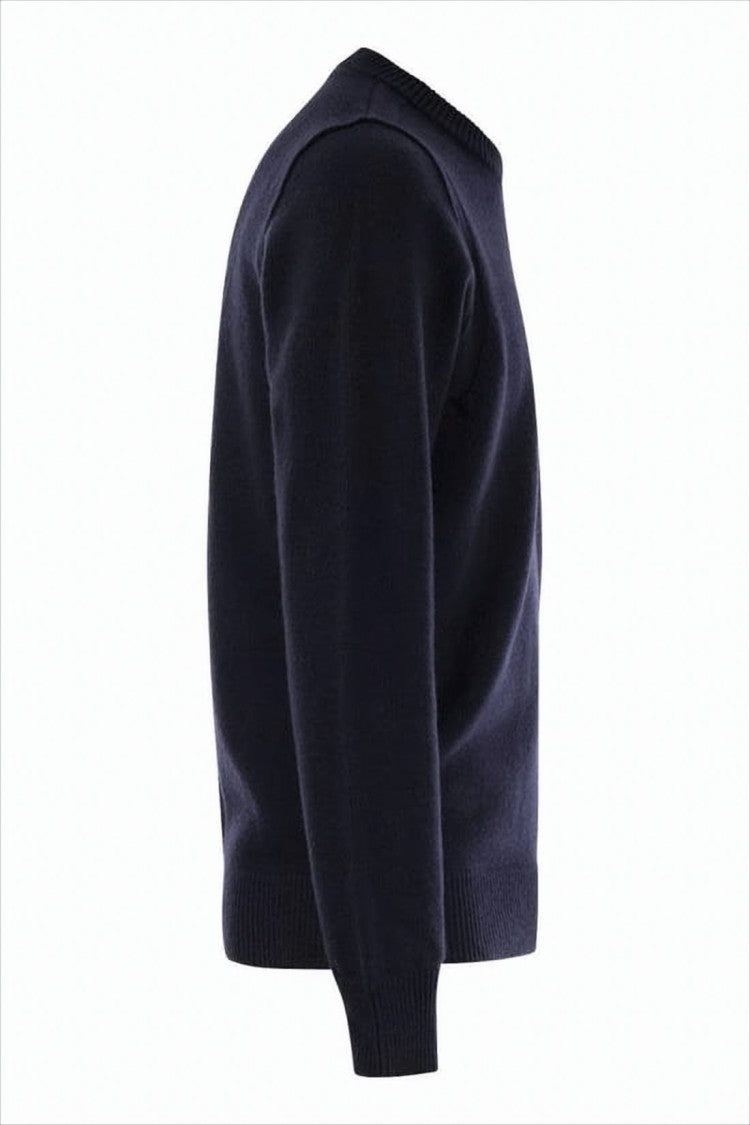 Classic Crew Neck Sweater with Distinctive Patch Detail