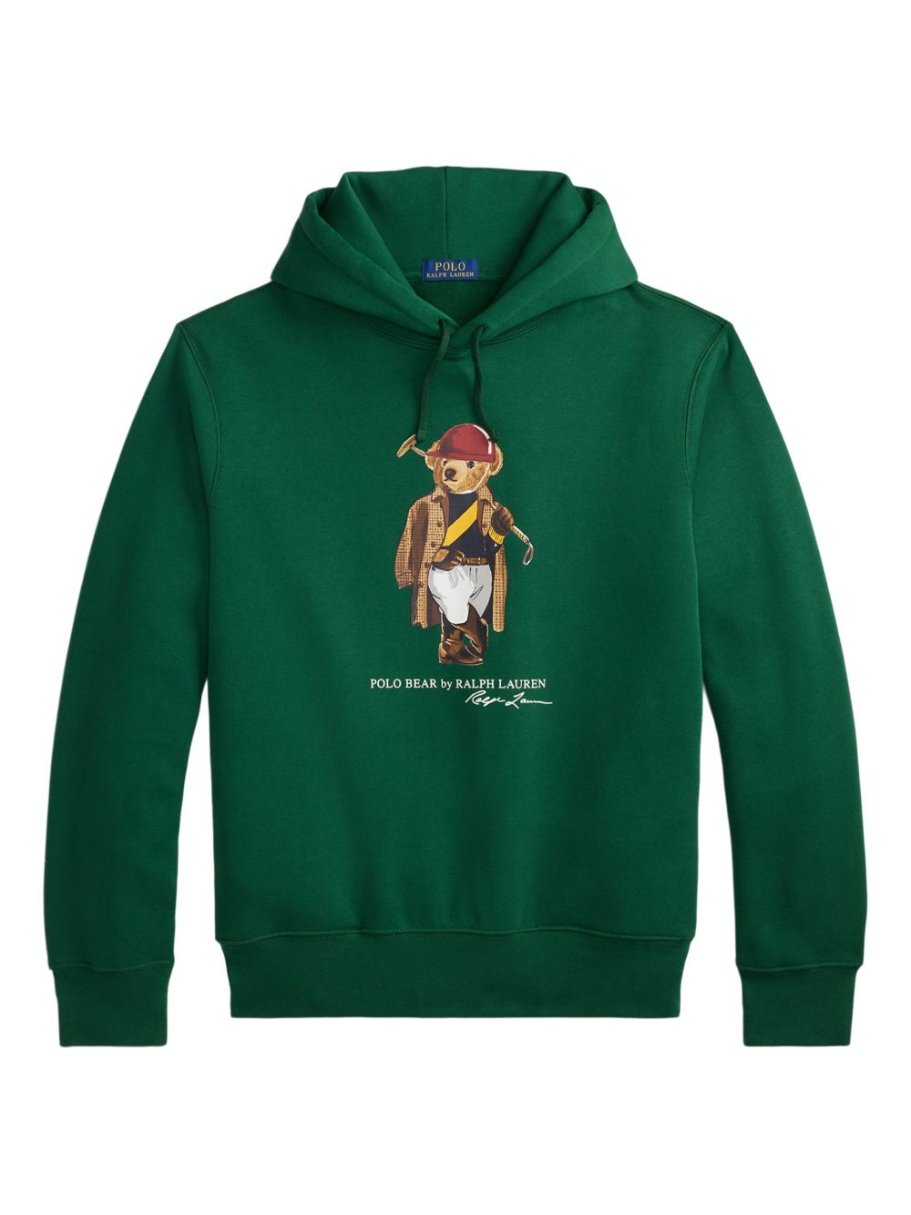 Green Hooded Sweatshirt with Vintage Bear Graphic