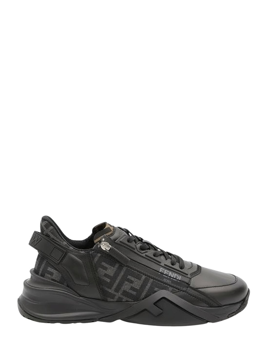 Low-Top Black Fendi Sneakers with Sculpted Sole