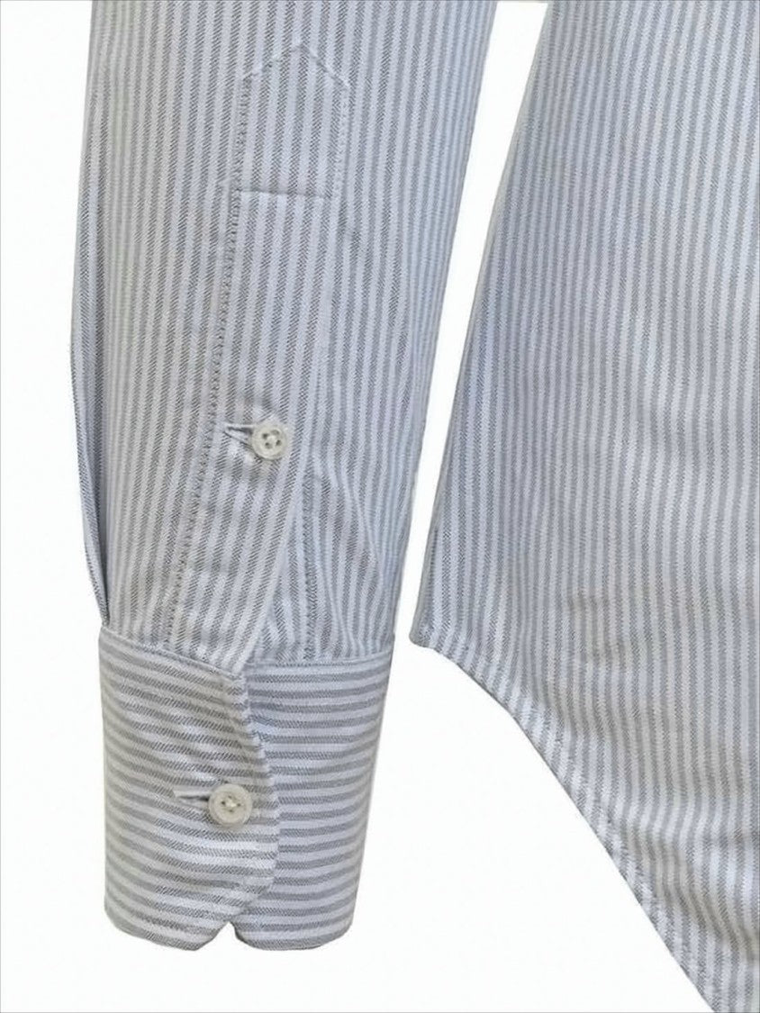 Button-Down Shirt with Striped Arm Bands