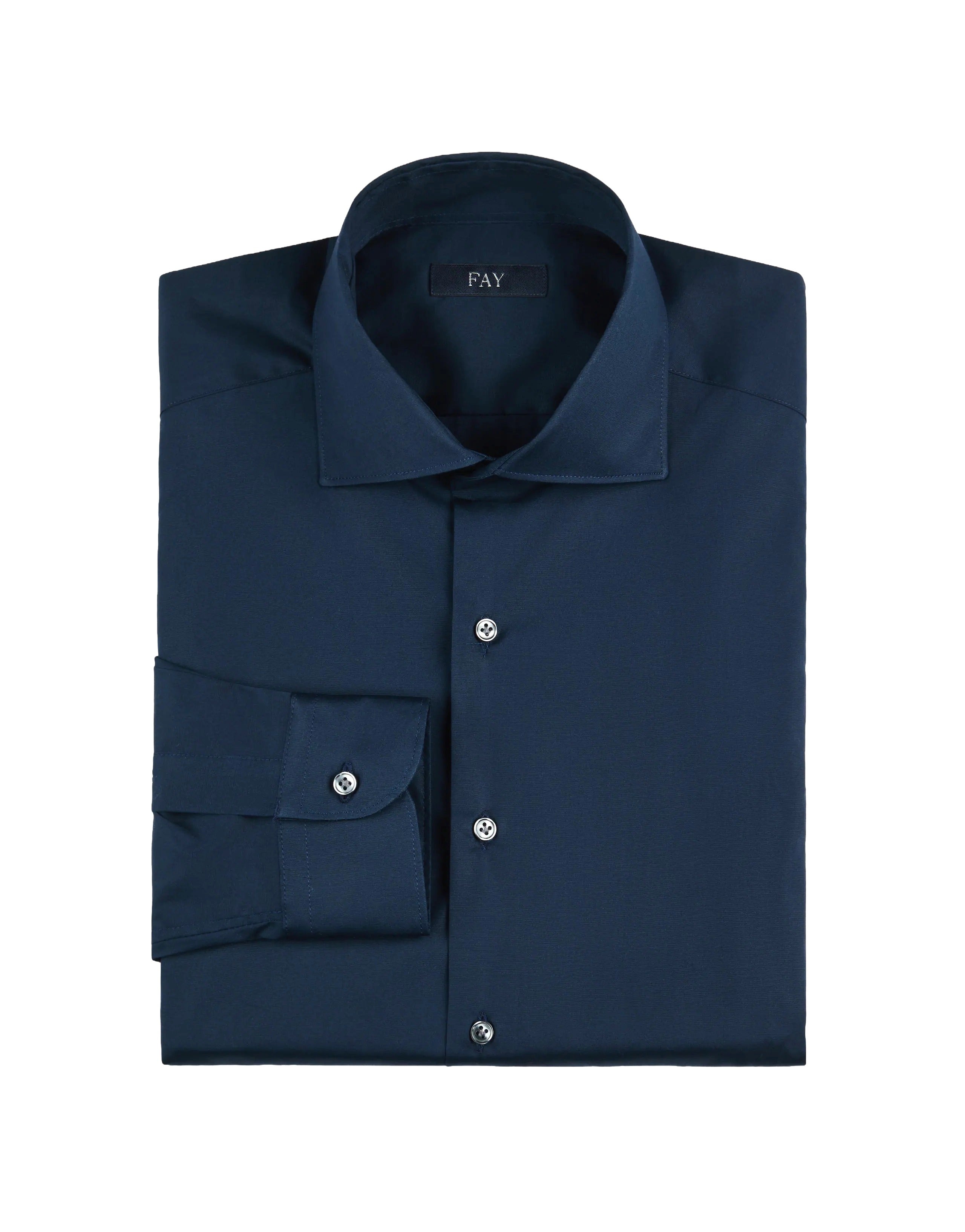 Navy Blue Stretch Fabric Shirt