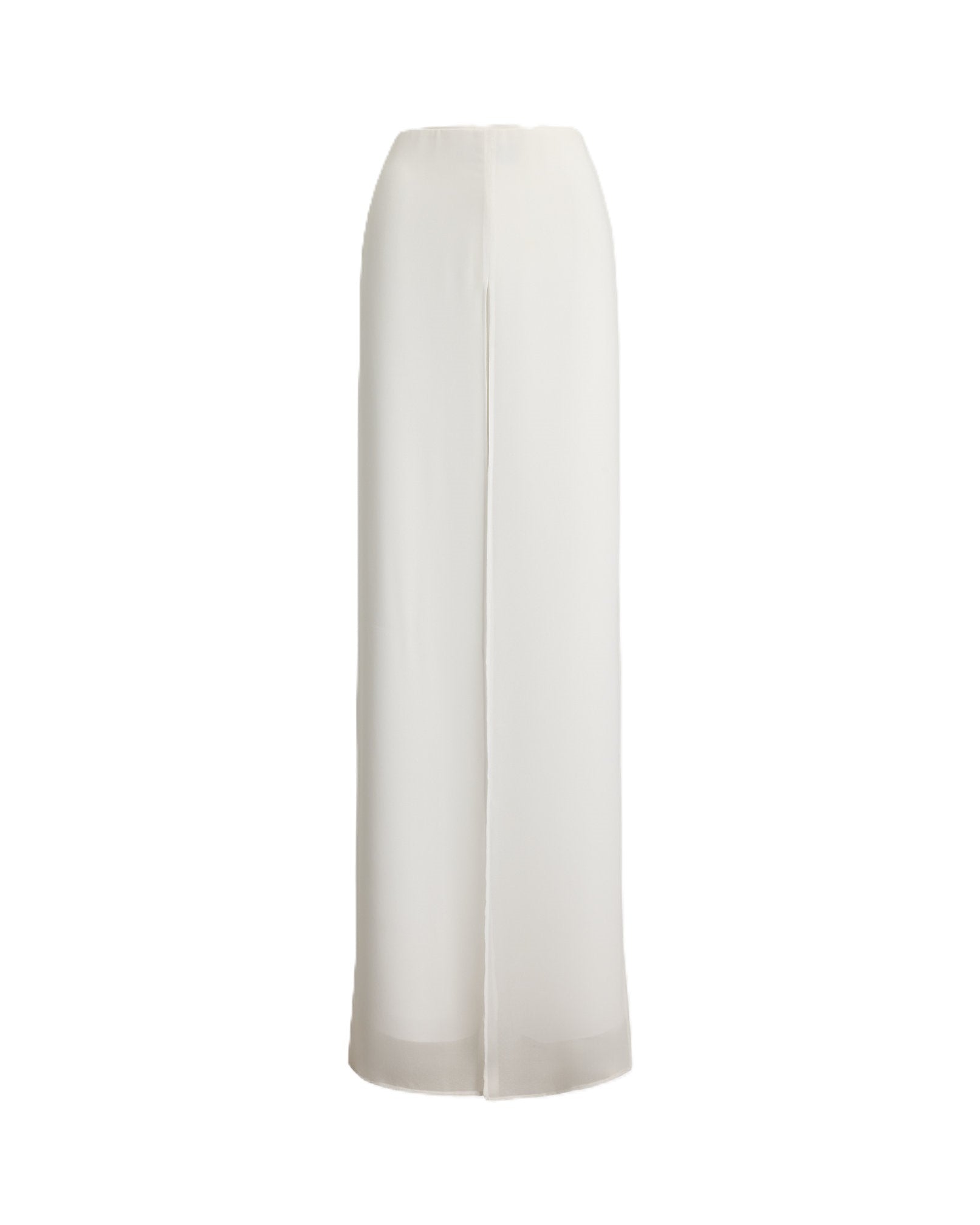 White Paski Flat Front Trousers