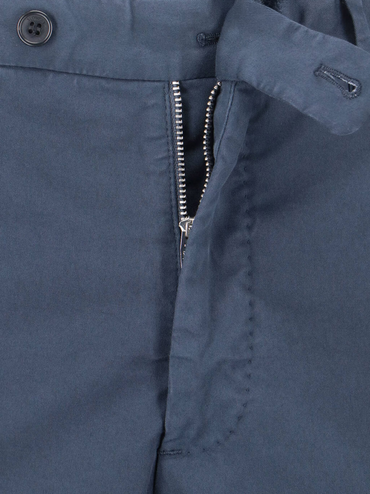 Blue Mid-Rise Straight-Leg Tailored Trousers