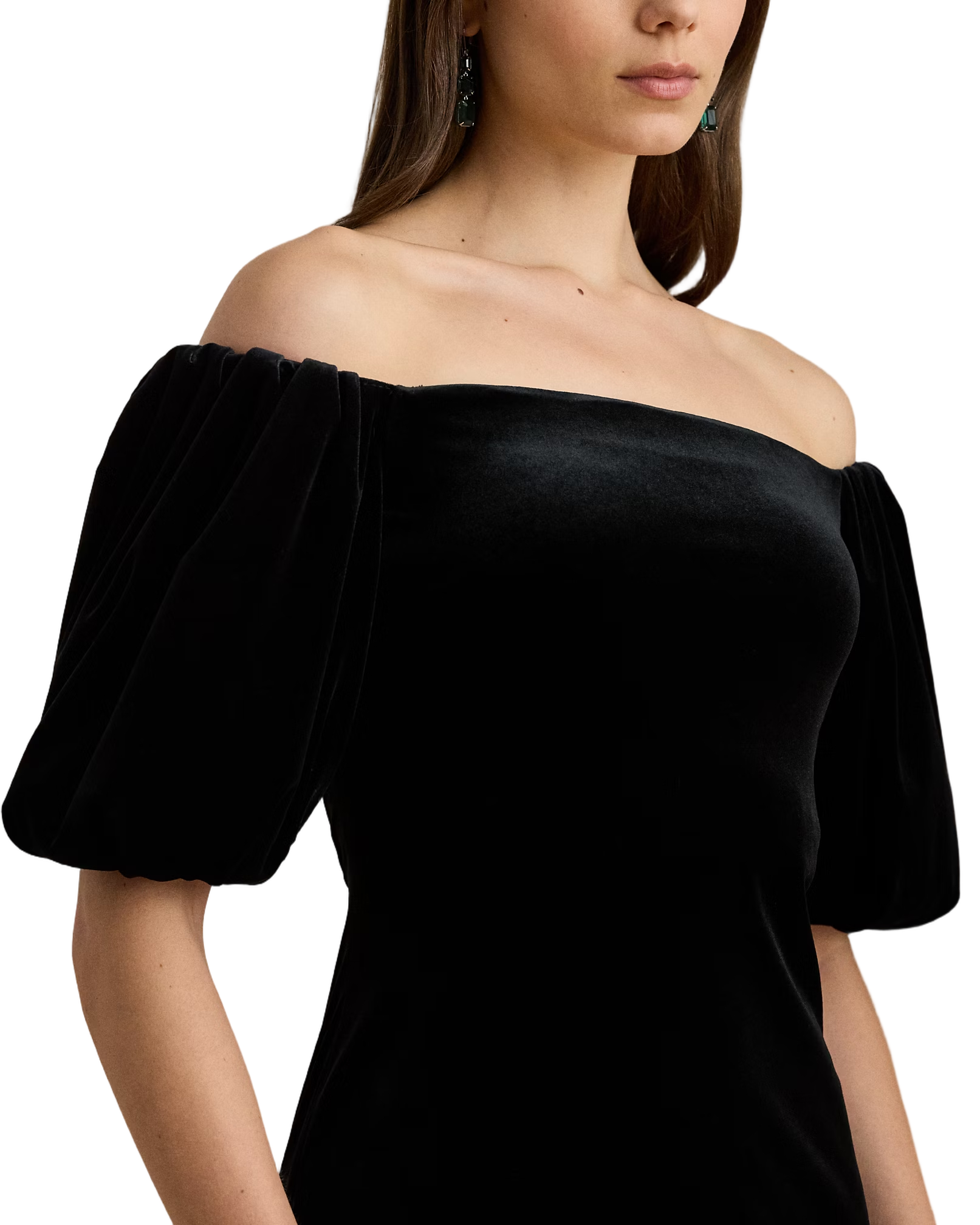 Elegant Cocktail Dress With Off-The-Shoulder Neckline