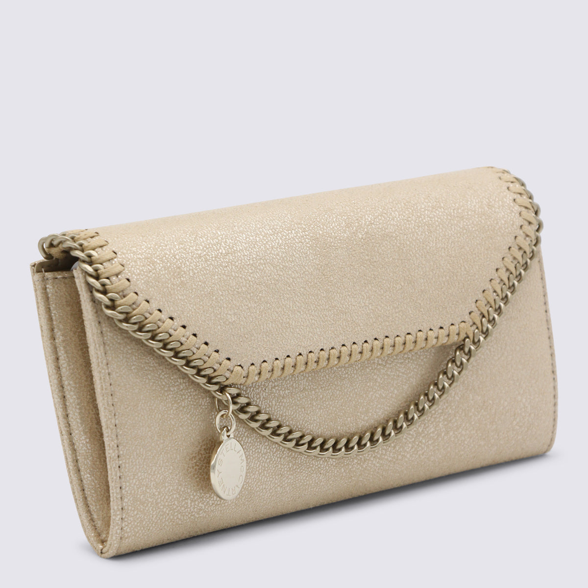 Gold Faux Leather Continental Wallet Crossbody Bag