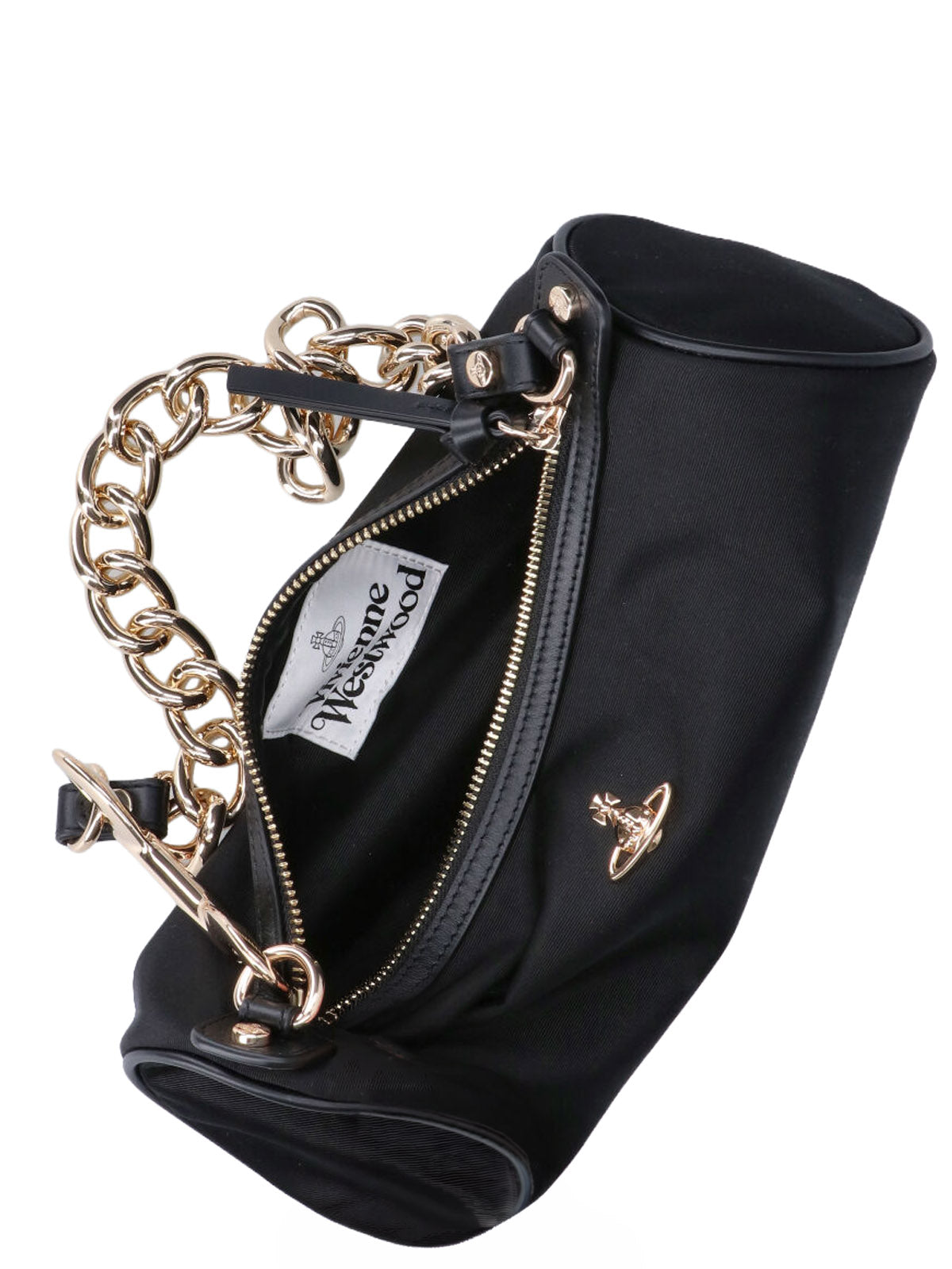 Black Cindy Cylinder Viscose Shoulder Bag