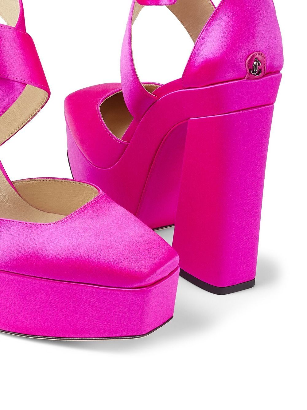 Pink Gian 140 Satin Platform Heels
