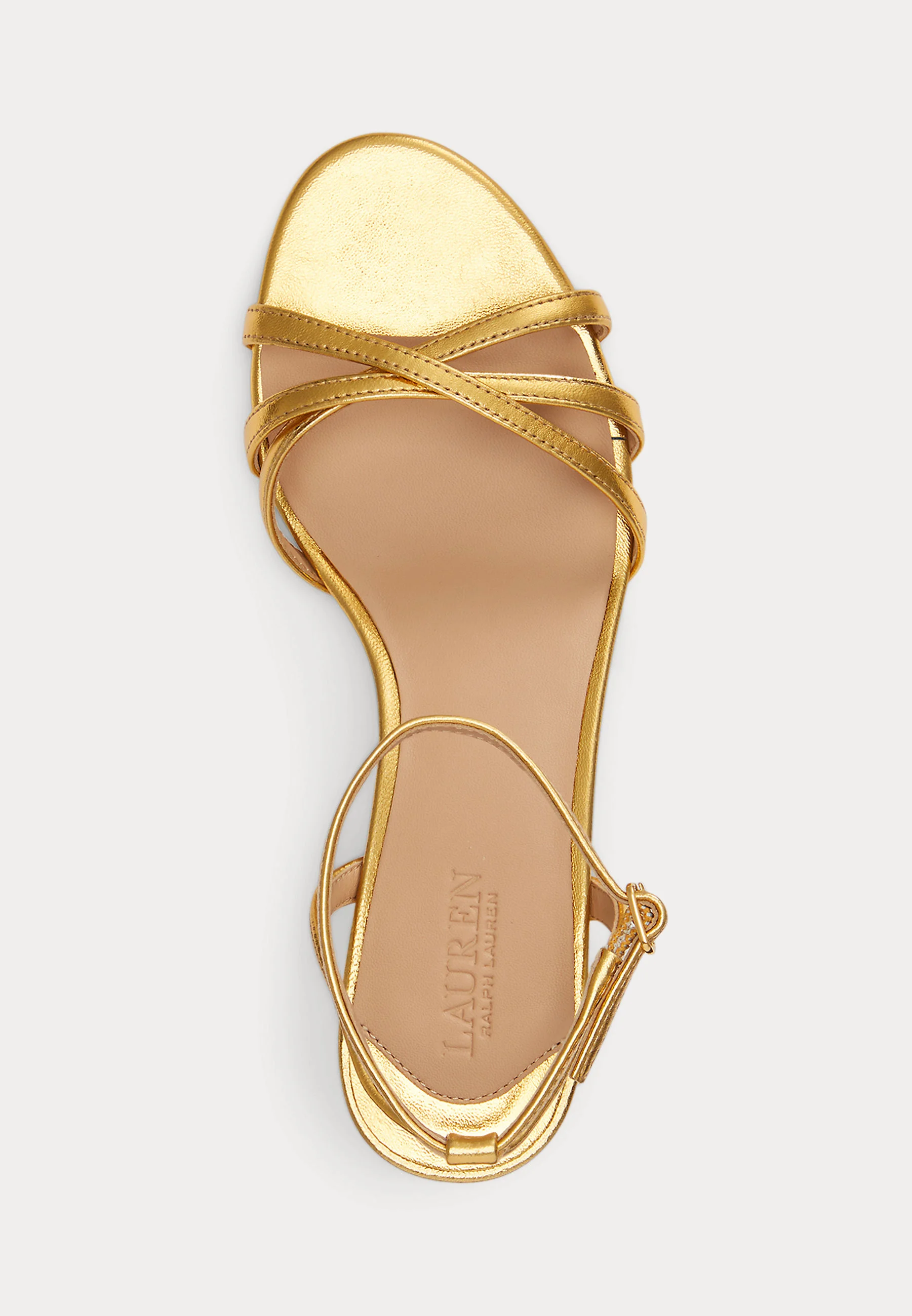 Yellow Metallic Nappa Heel Sandals