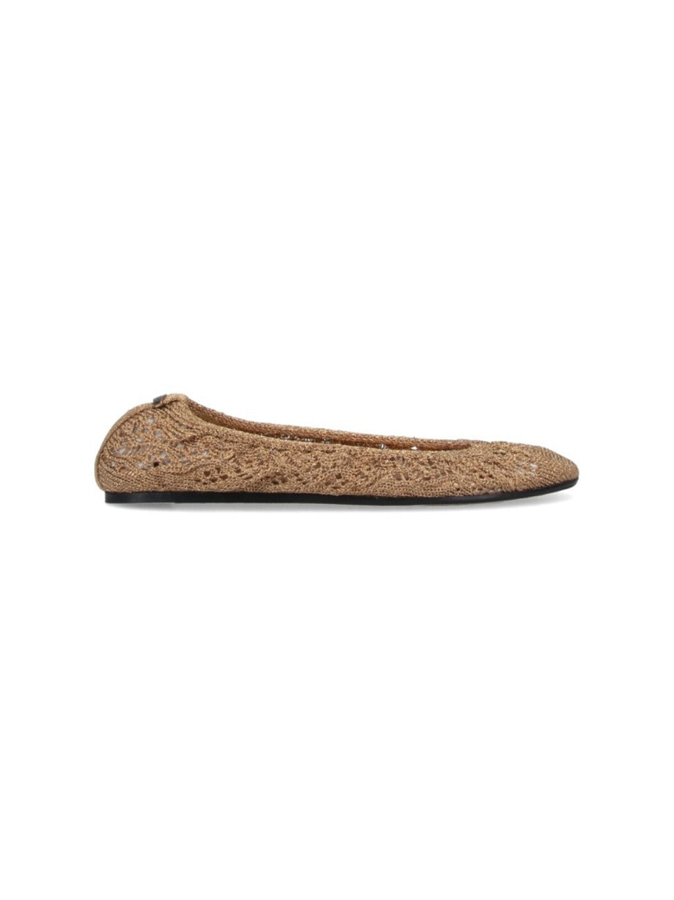 "Belna" Crochet Ballerinas – Gold