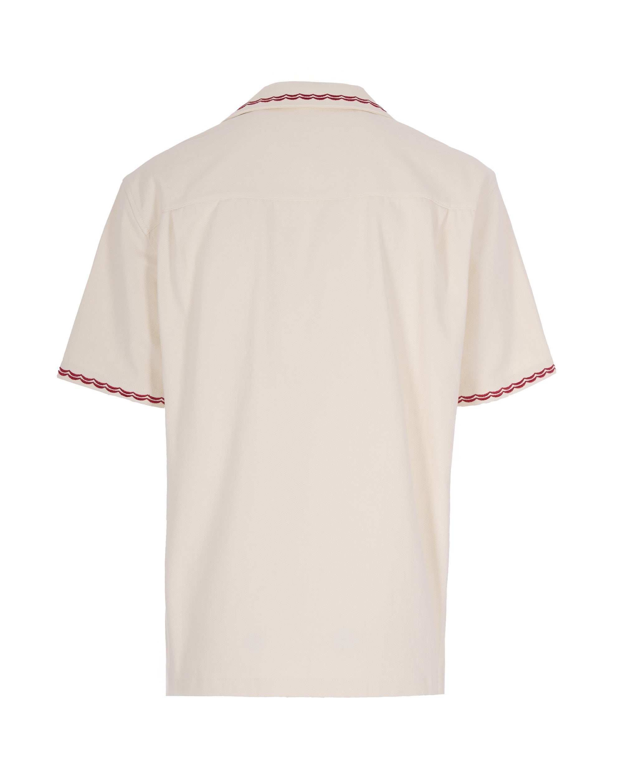 Short-Sleeved Casual Shirt with Intricate Embroidery