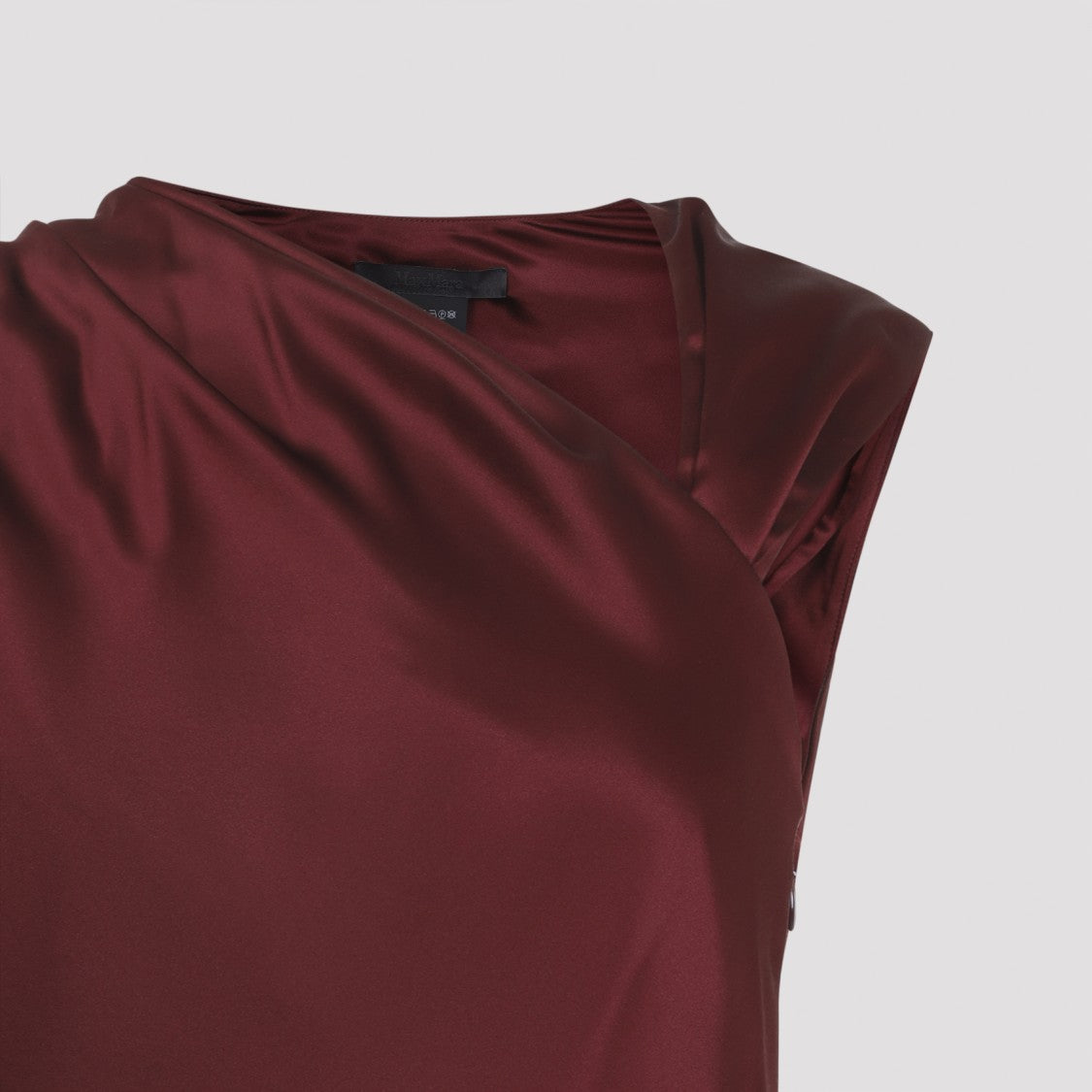 Asymmetrical Red Silk Midi Dress