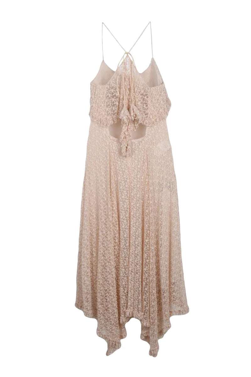 Asymmetric Long Dress - Pink