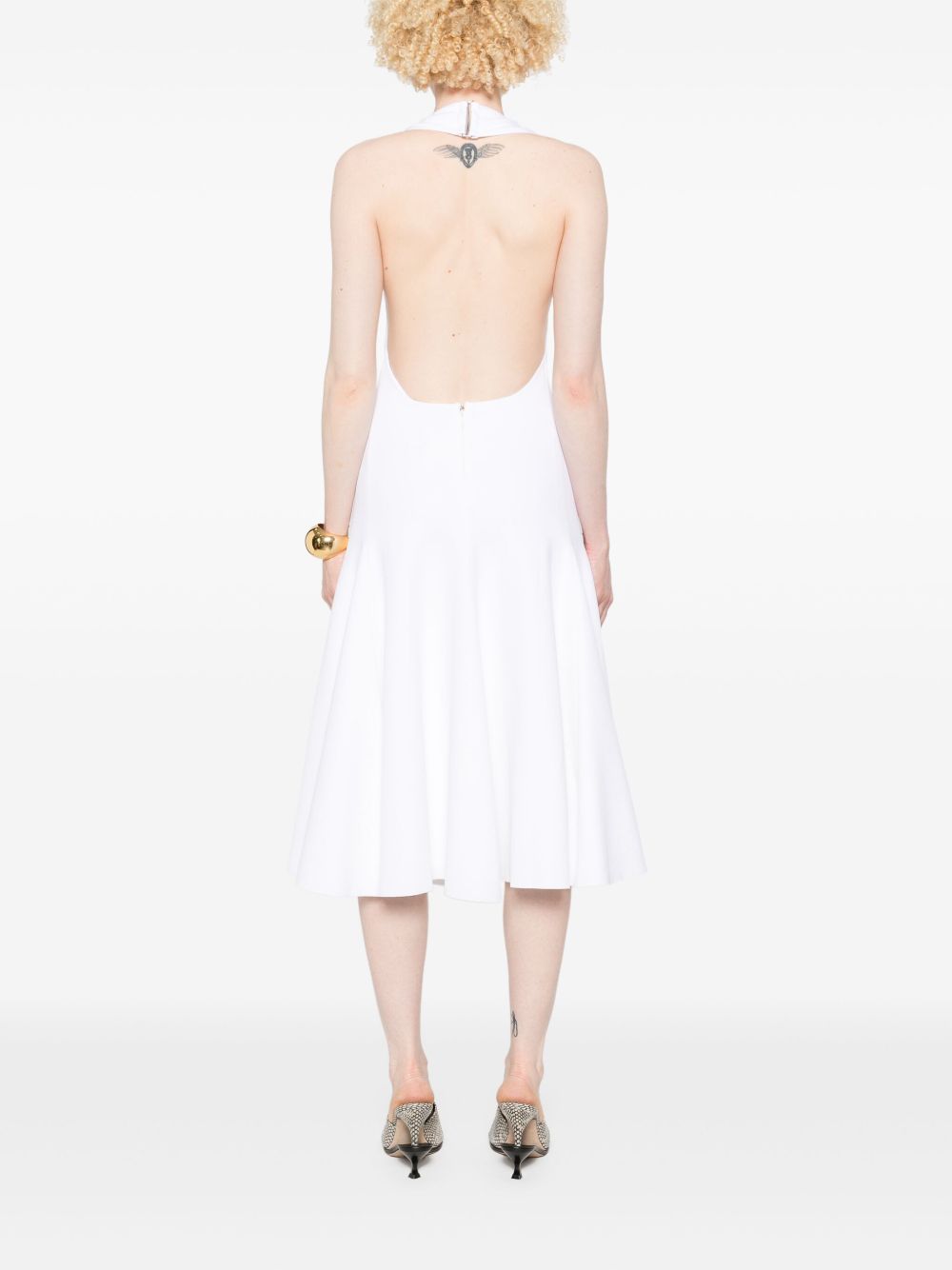 Sleeveless White Midi Dress