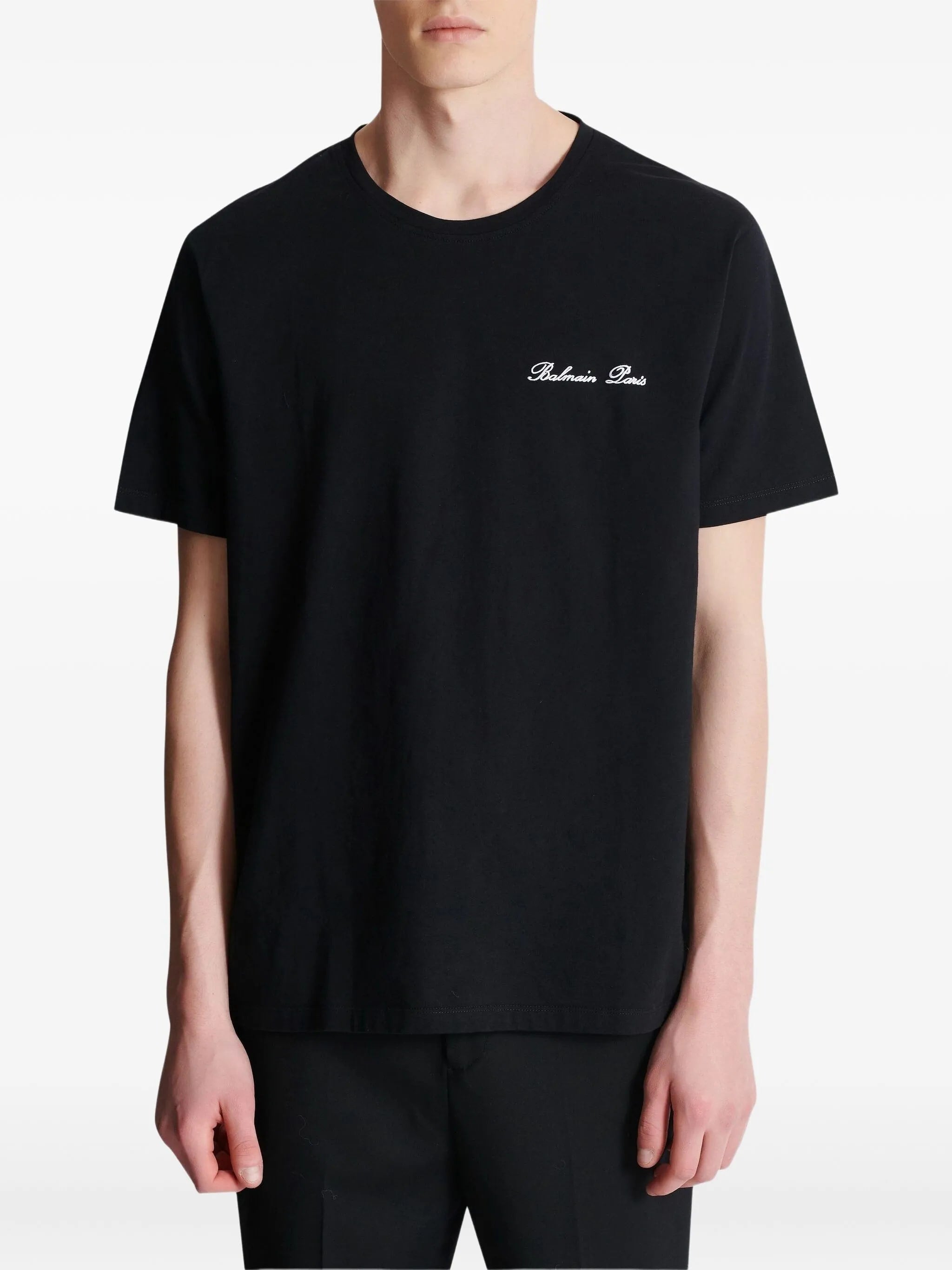 Black Loose Ss Script Logo T-Shirt
