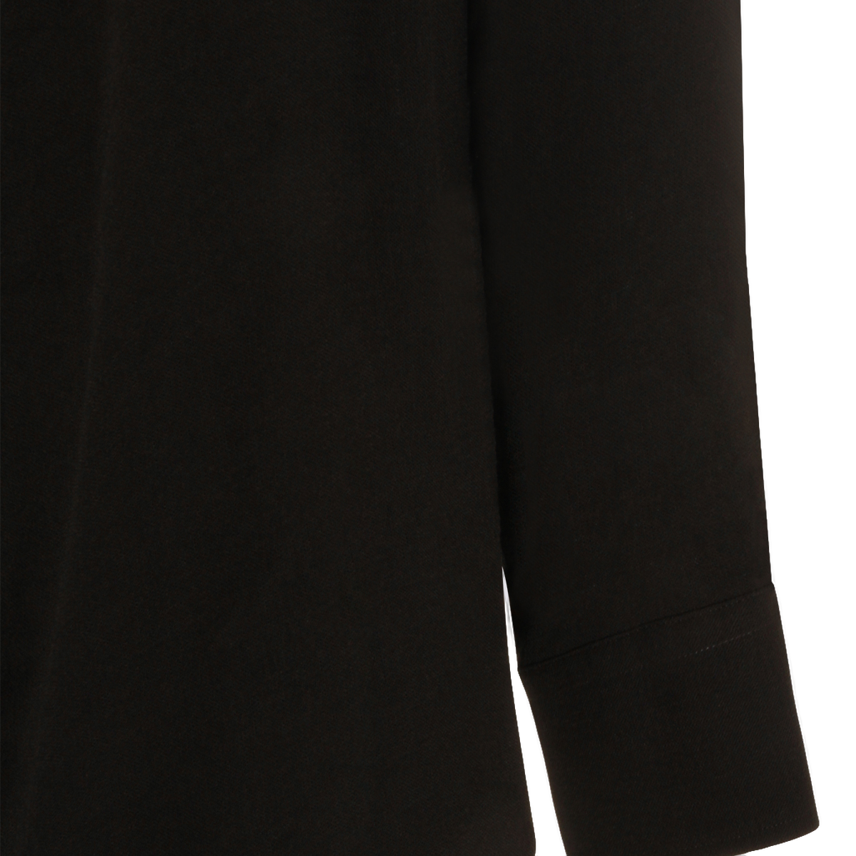 Long-Sleeve Black Shirt With Draped Neckline