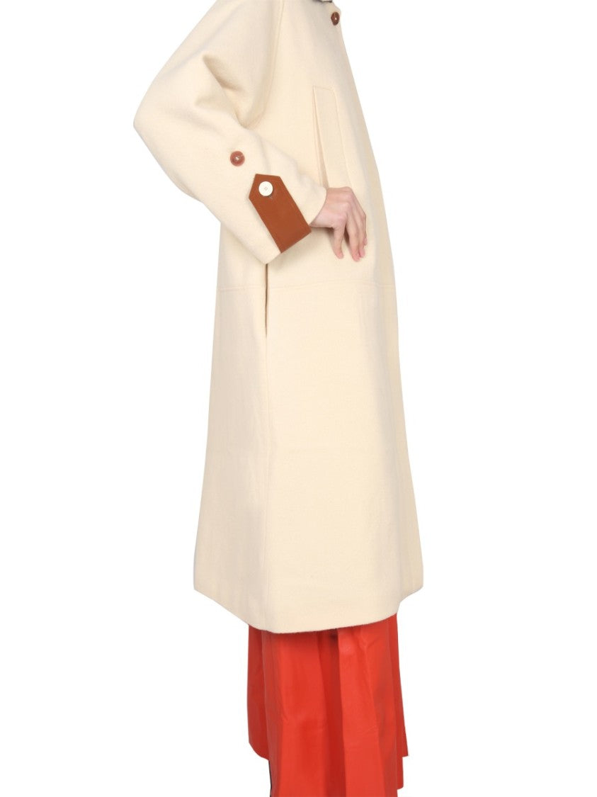 Short Straight-Silhouette Coat With Classic Collar