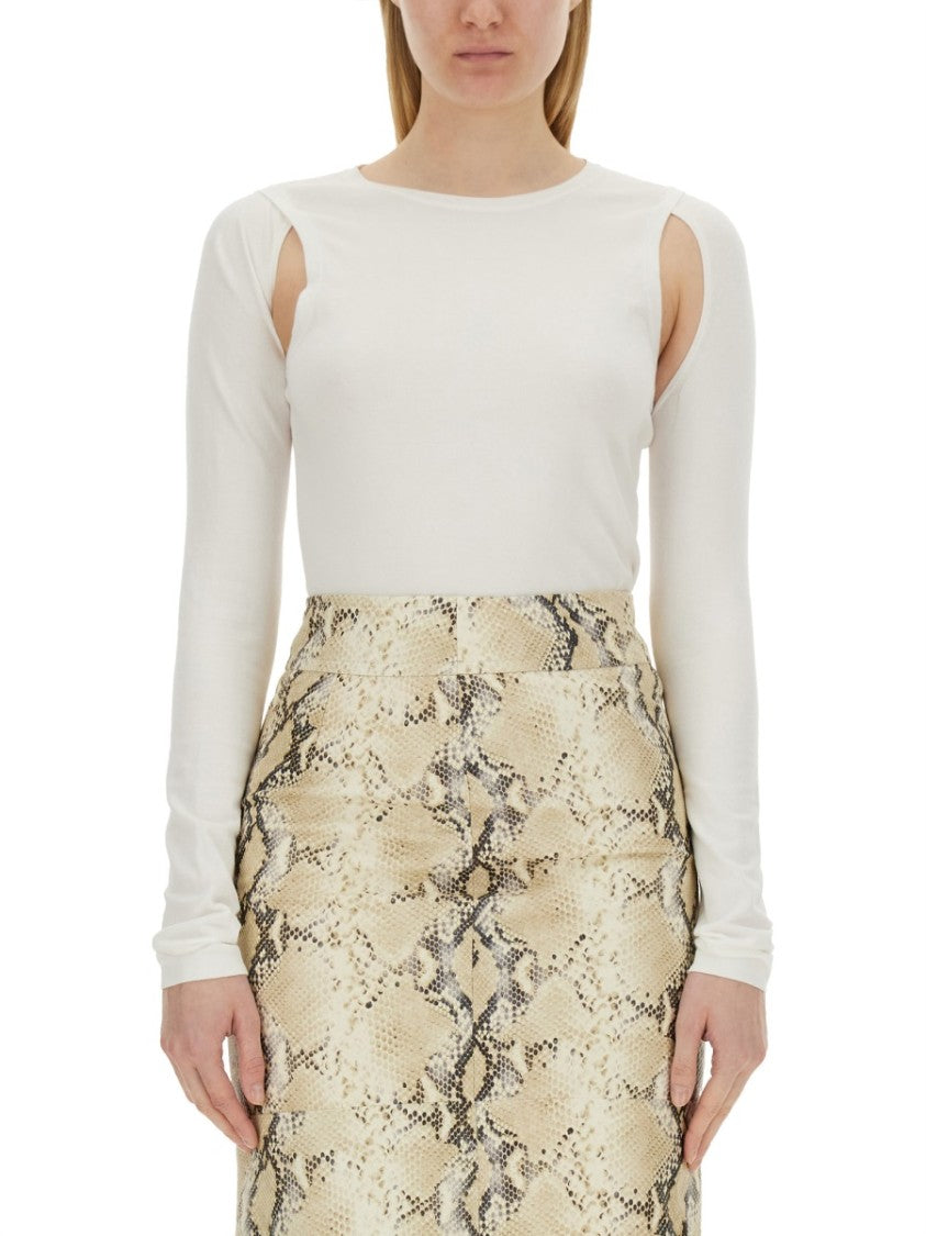 Long-Sleeved Cut-Out Top With Edgy Silhouette