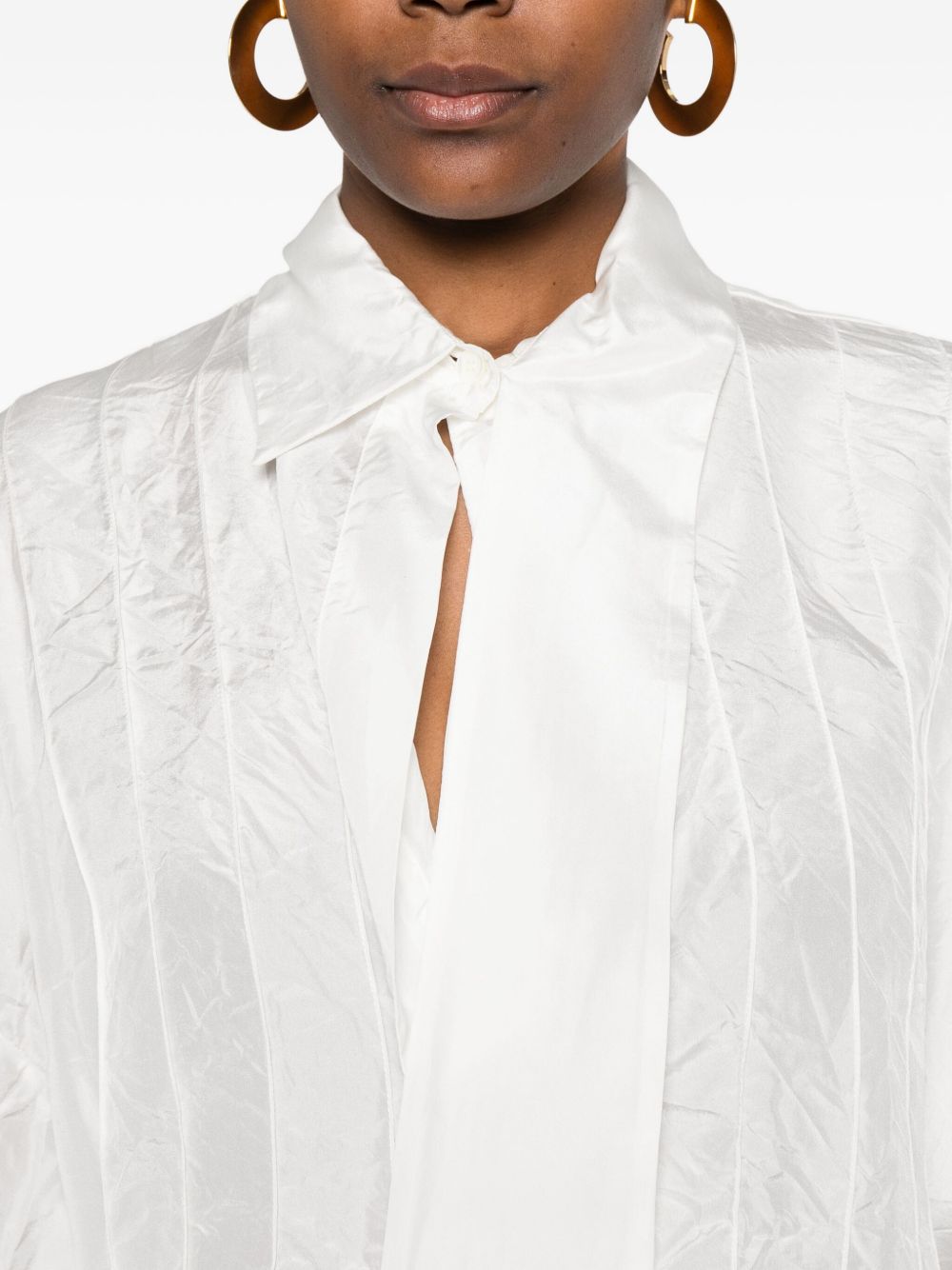 Silk Blouse with Tie Neck