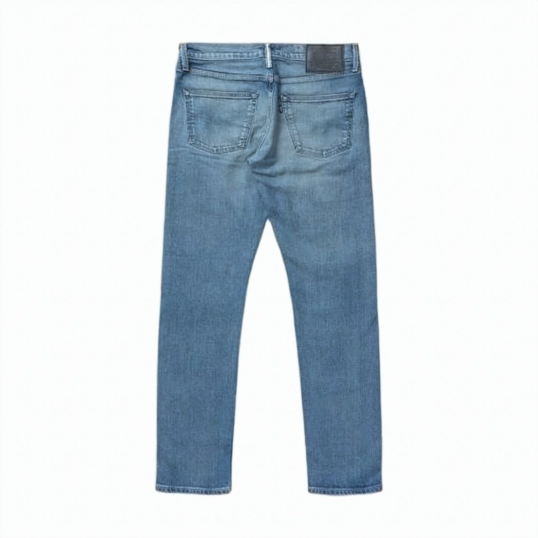 Straight-Leg Denim Pants with Subtle Distressing