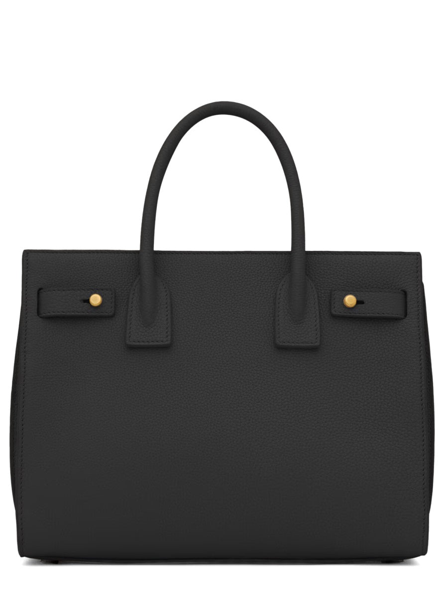 Pebbled Leather Handbag With Dual Handles