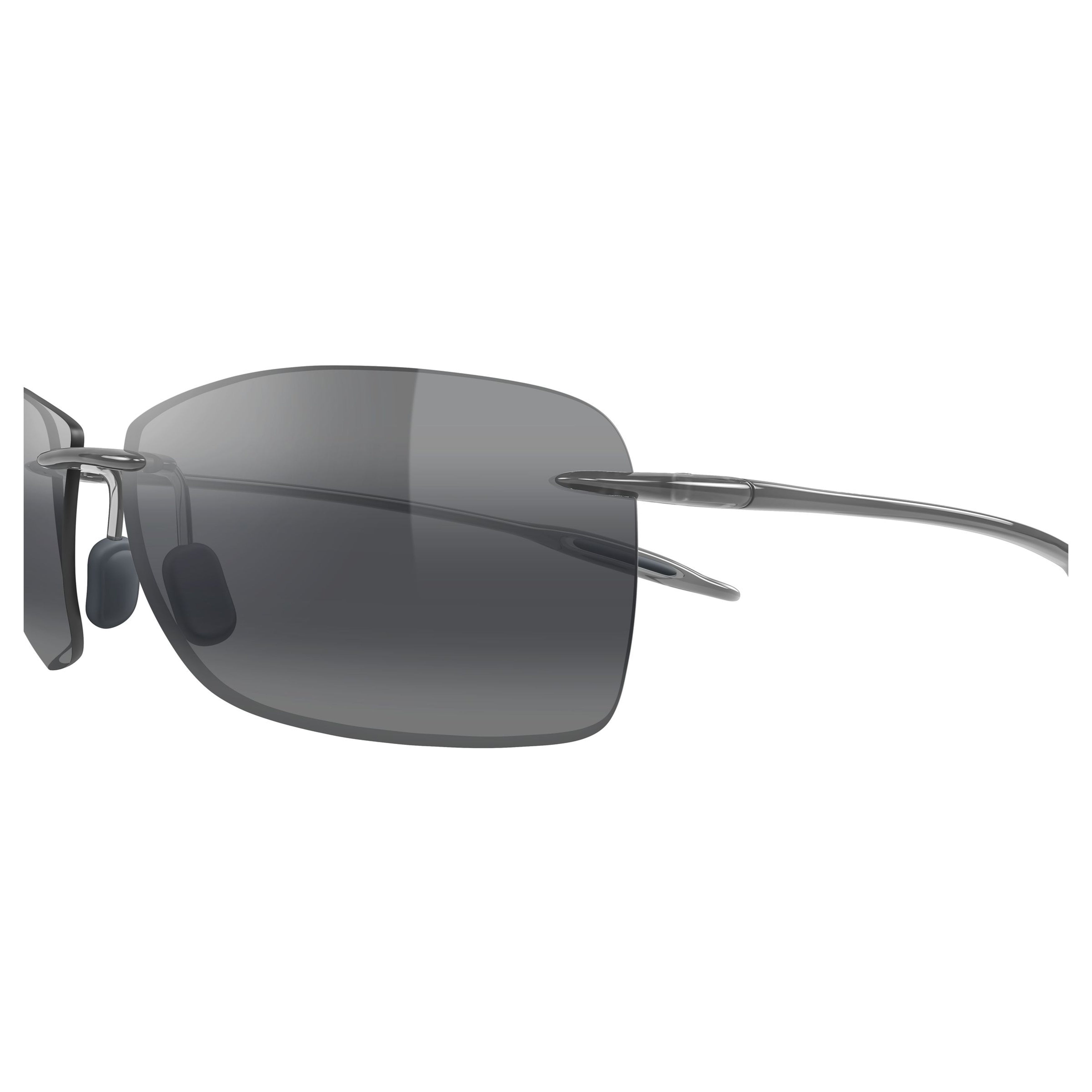 Lighthouse Rimless Sunglasses with Rectangular Dark-Tinted Lenses