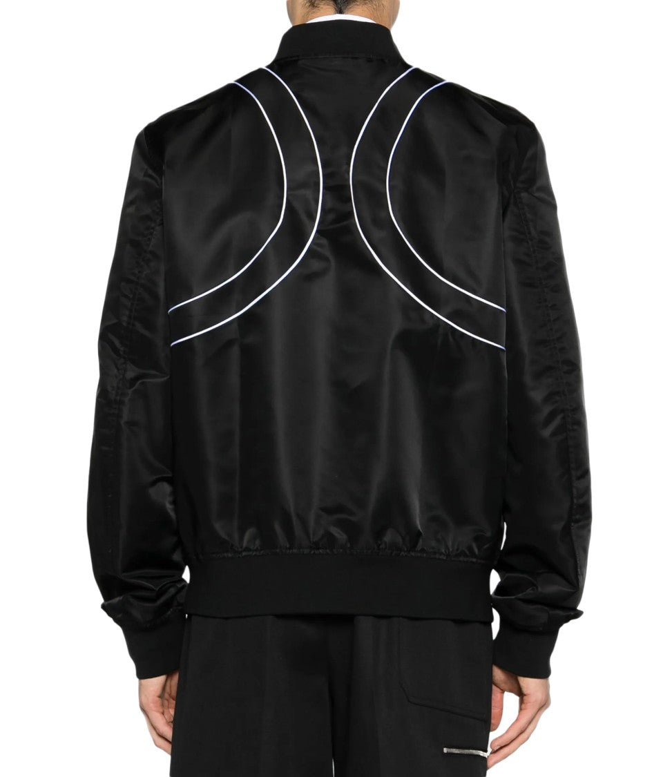 Bomber-Style Jacket With Contrasting Piping Details