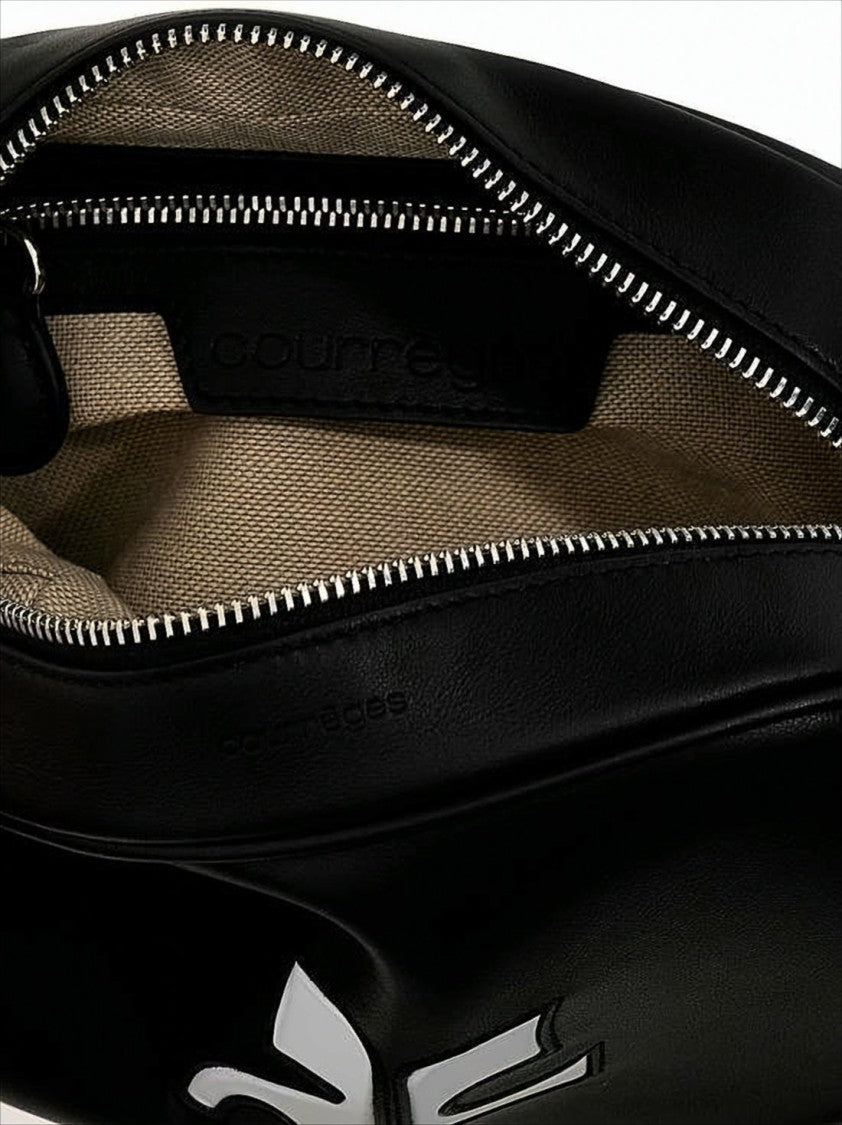 Smooth Leather Crossbody Bag with Prominent Logo