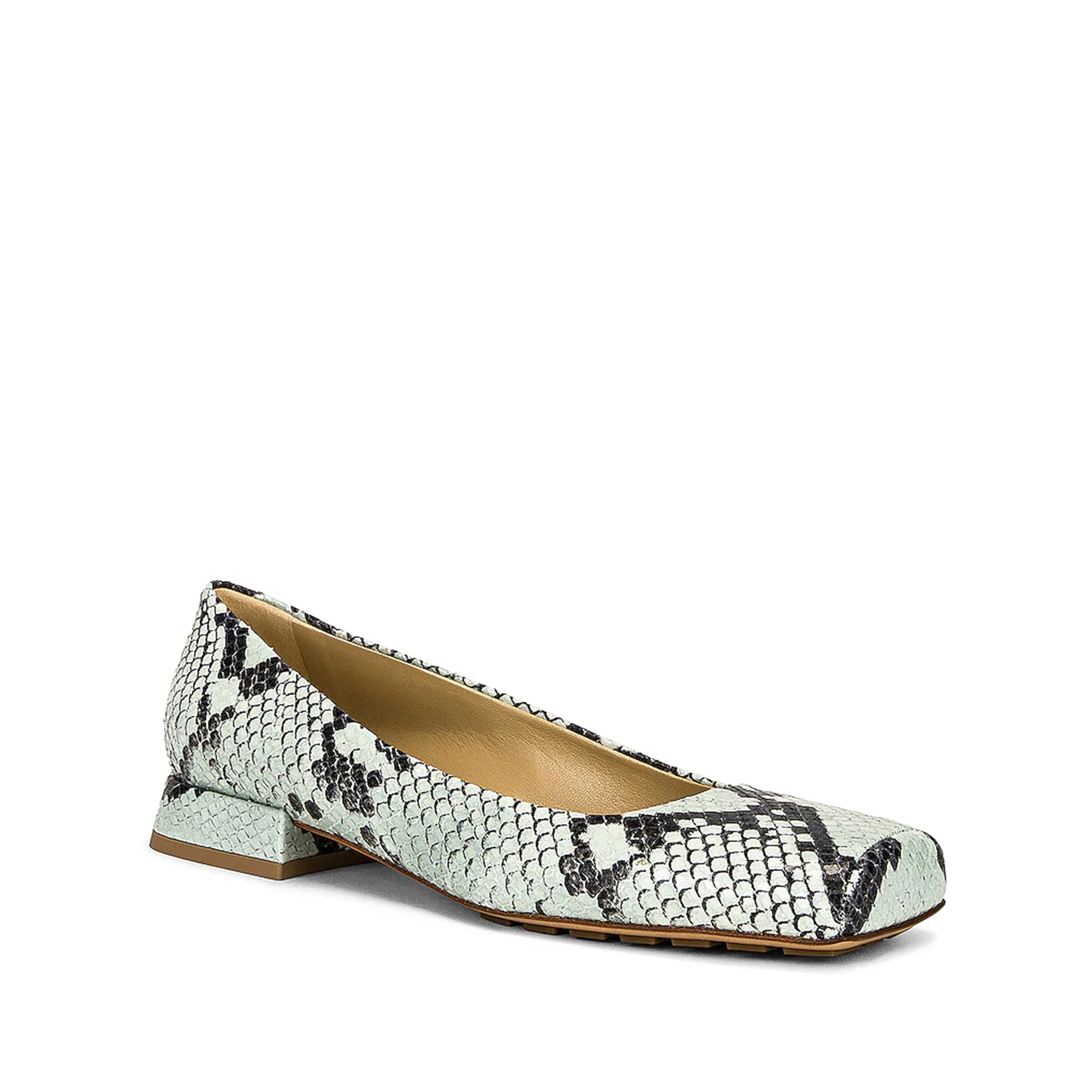 Embossed Python Effect Ballerina Flats