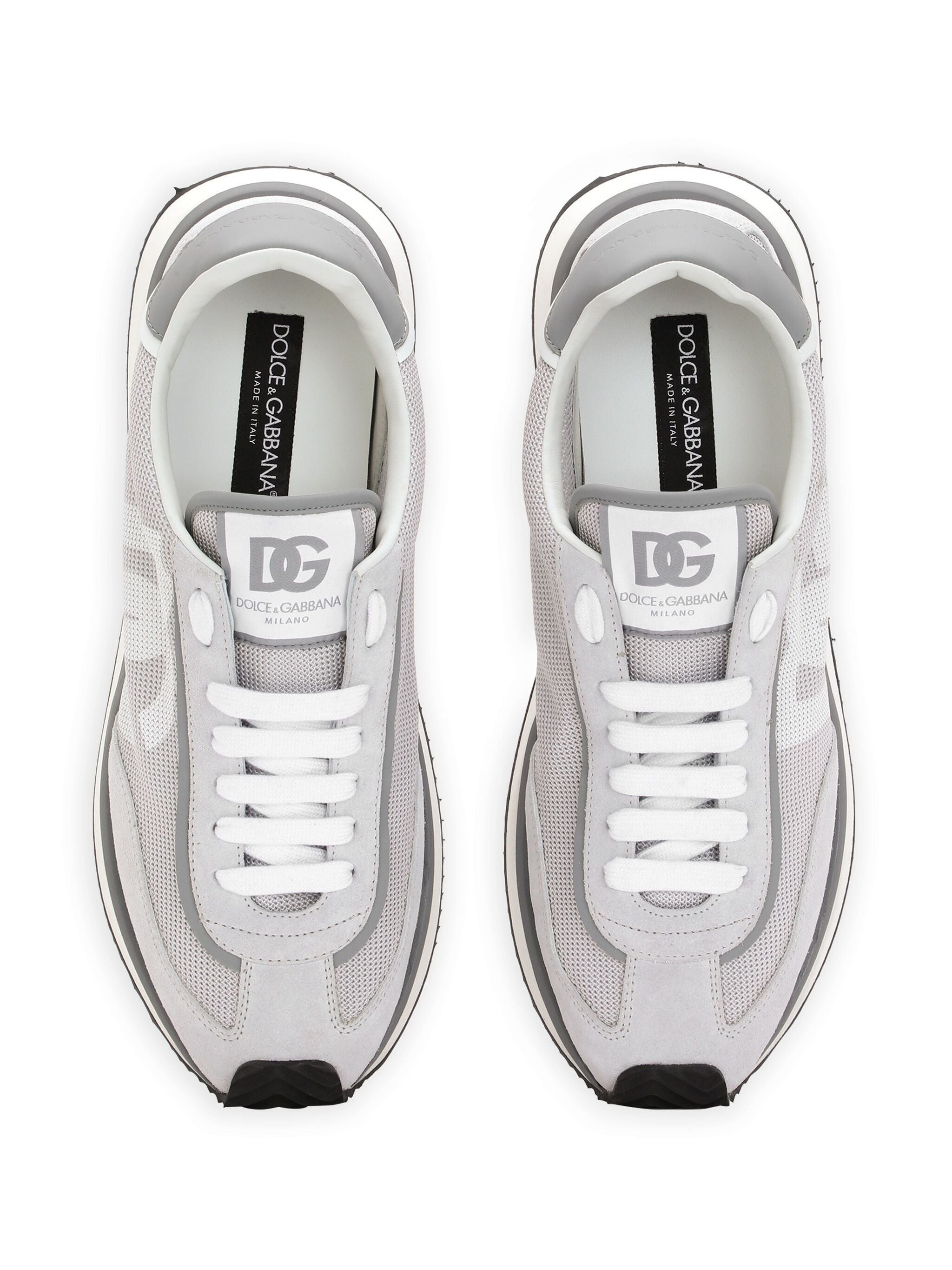 Black Low-Top Leather Mesh Cushioned Sneakers