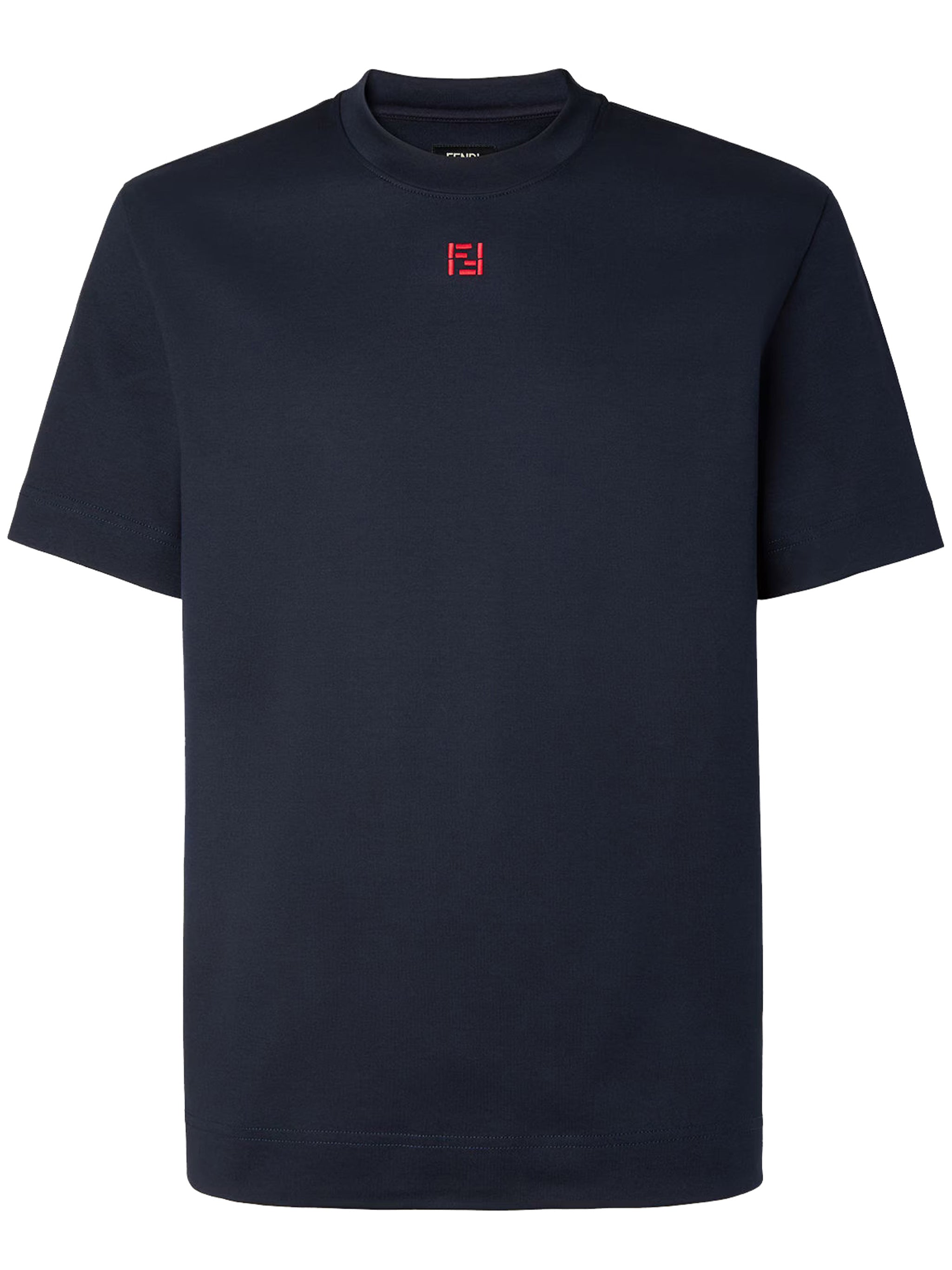Regular FF Stitching Black Embroidered T-Shirt