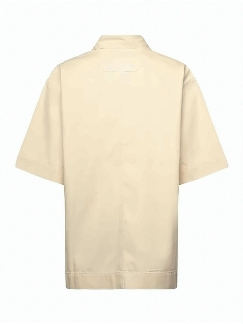 Boxy Fit Short-Sleeve Shirt With Classic Collar And Chest Pocket
