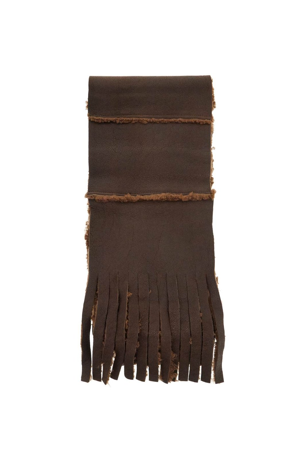 Lambskin Leather Scarf with Segmented Design