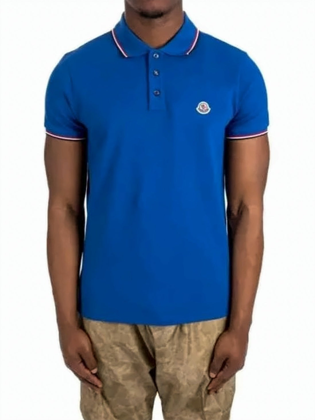 Blue Polo Shirt with Structured Collar