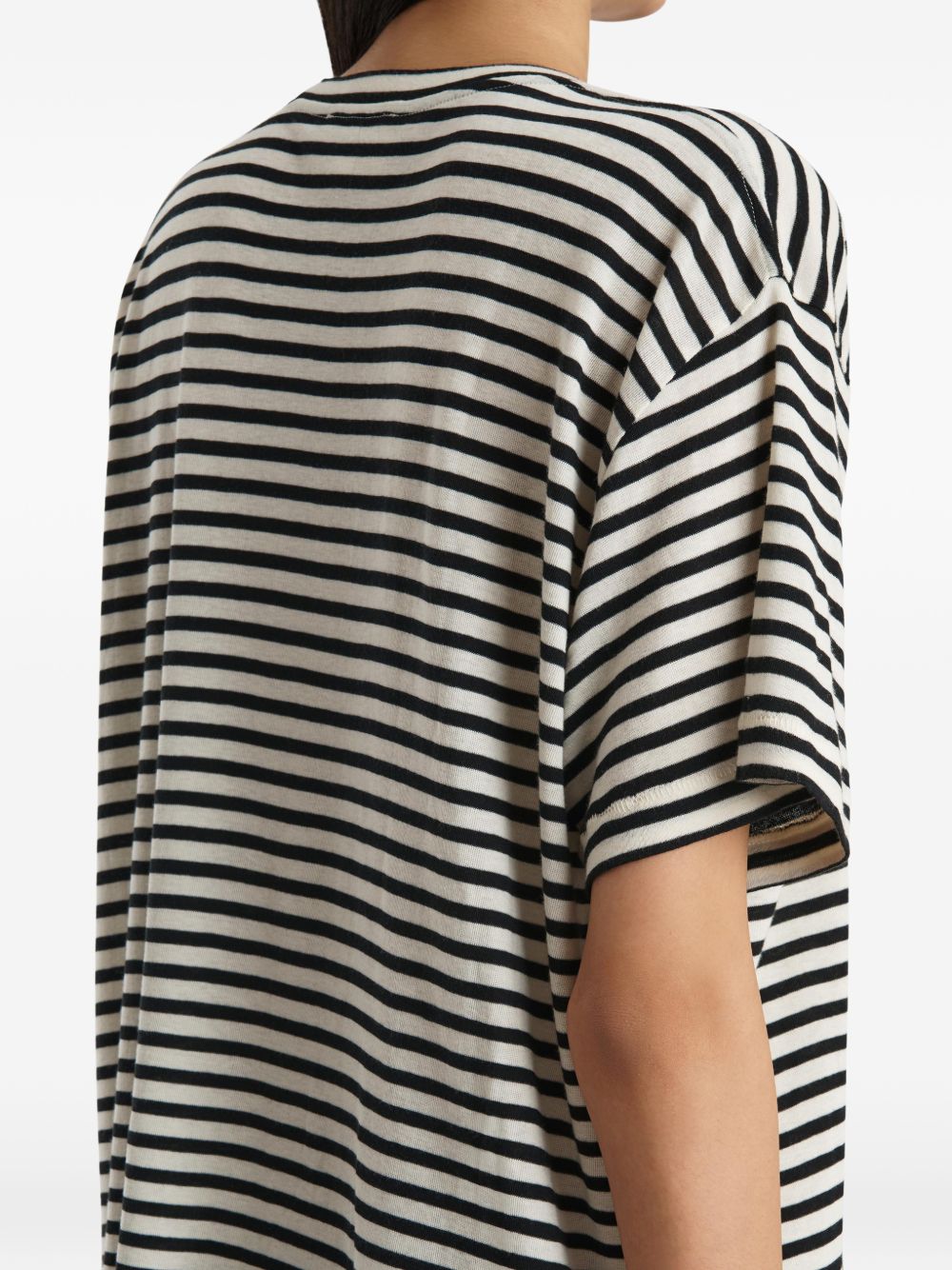 White Short-Sleeve Striped NY T-shirt