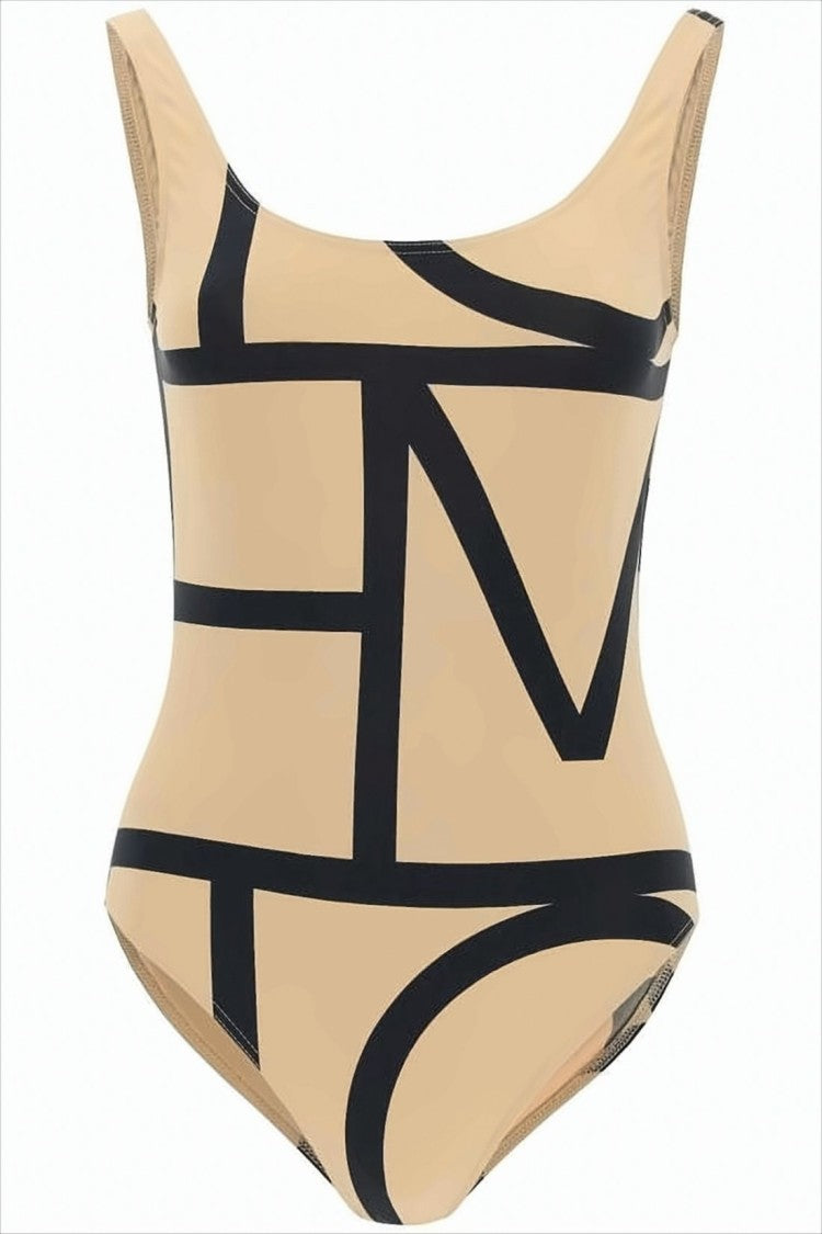 Bold Geometric Print One-Piece Swimsuit