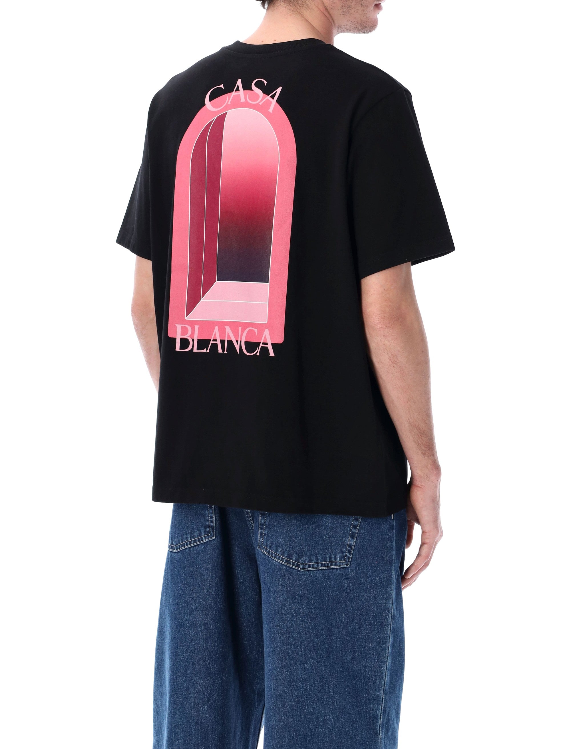 L’Arche Printed Pink T-Shirt In Black